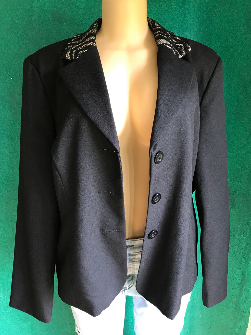 Vintage Black Lace Collar Blazer