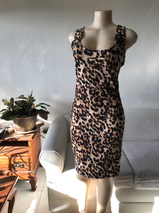 New Cheetah Bodycon Dress Soft Slits - XL