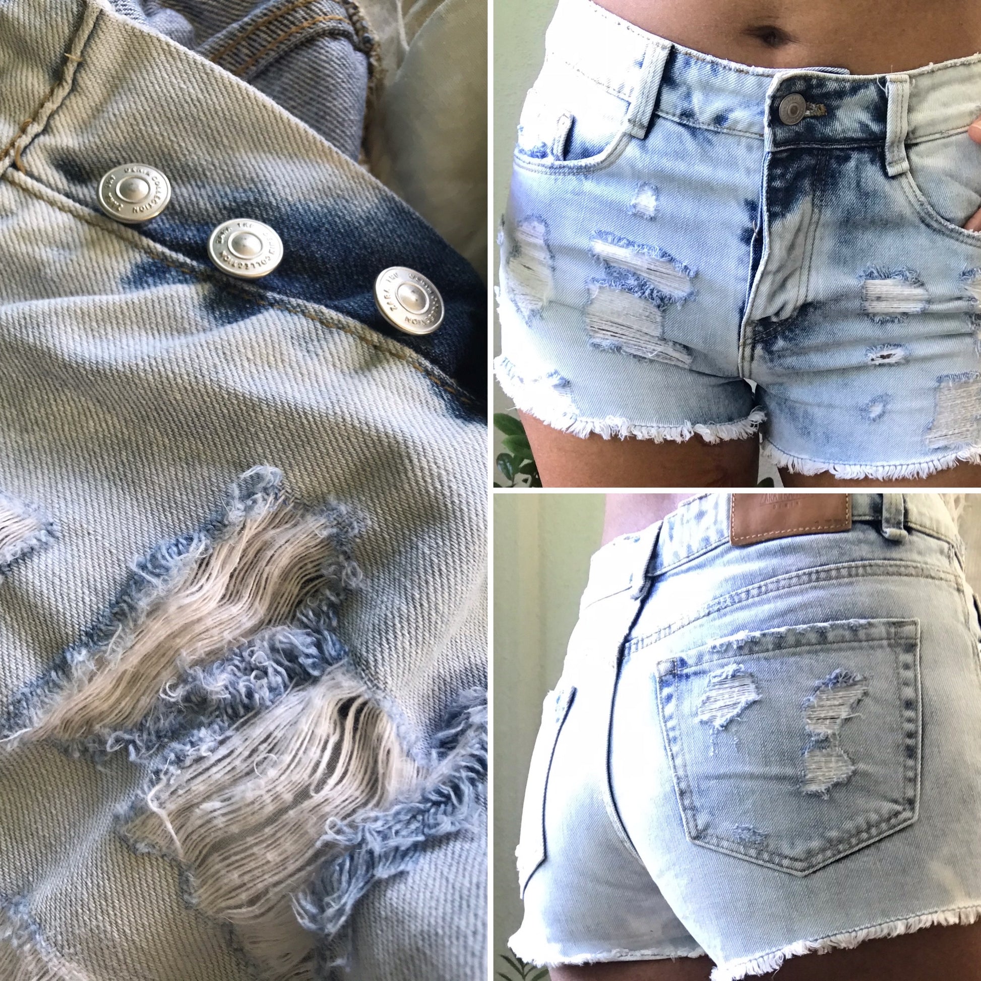 Distressed Light Wash Booty Jeans Shorts