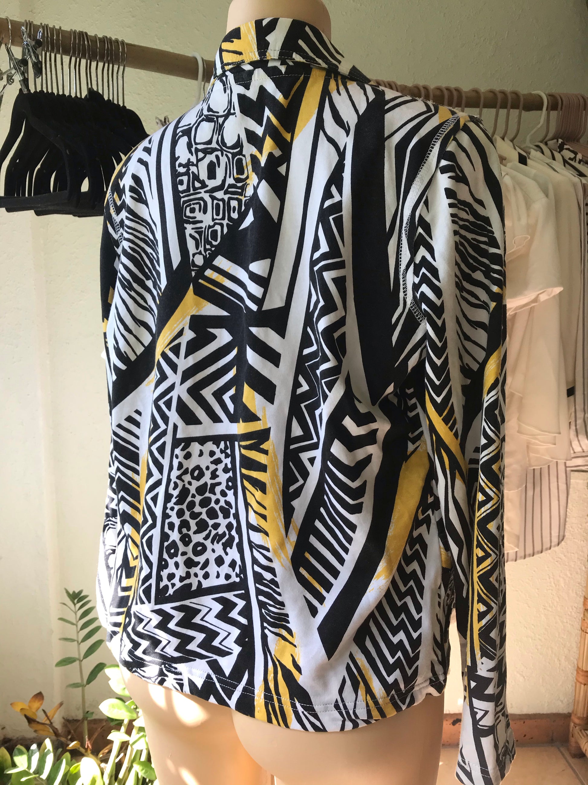 90s Vintage Tribal Print Soft Jacket Pockets