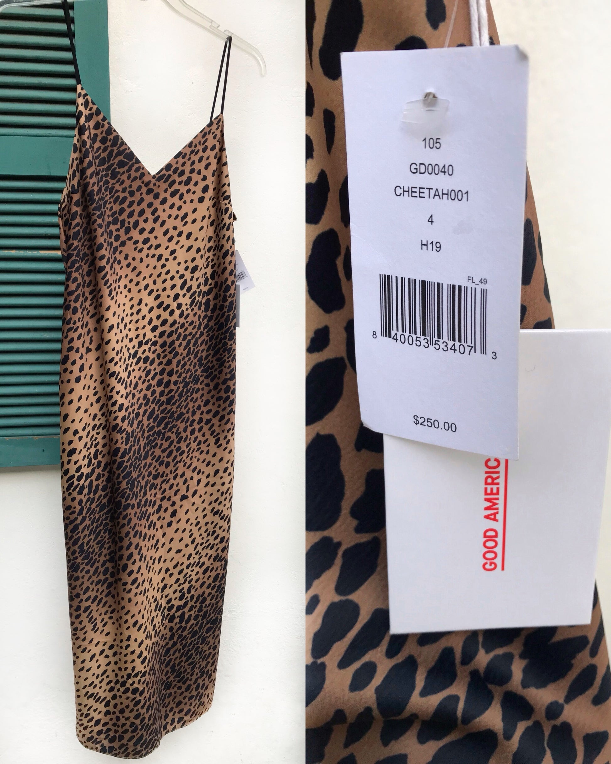New Tag Good American Cheetah Slip Style Dress - Make an Offer!