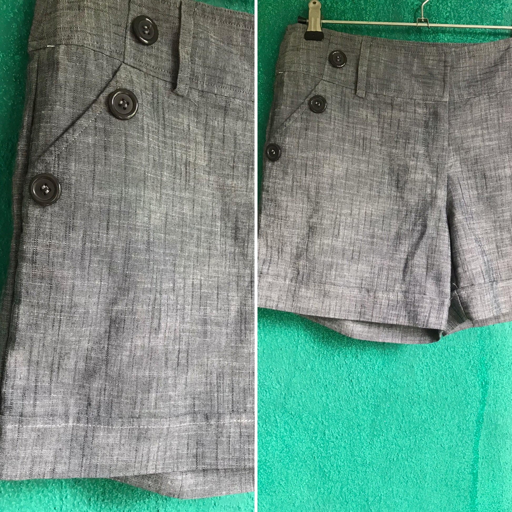 Grey Cuffed Smart Shorts