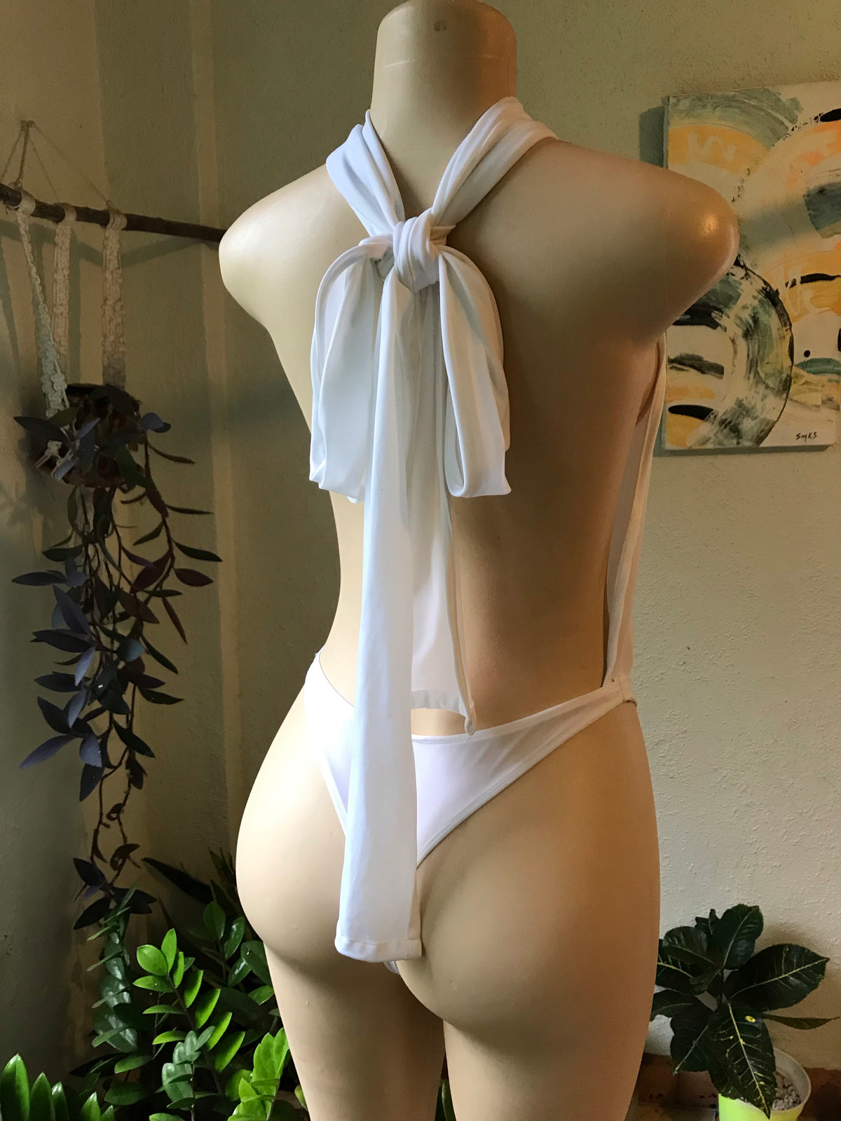 White Flexi Tie Swim Wear