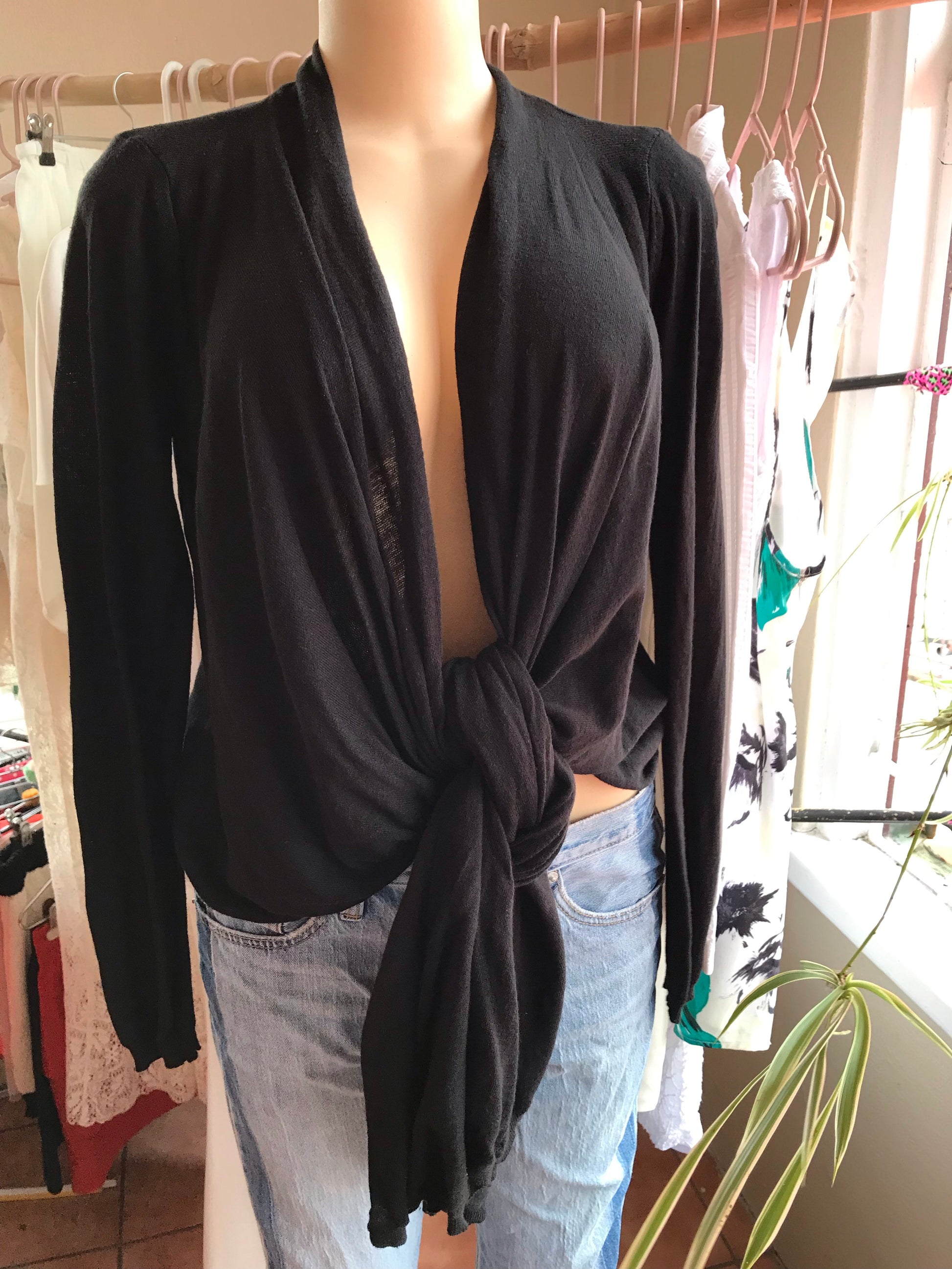 Black Long Fashion Cardigan