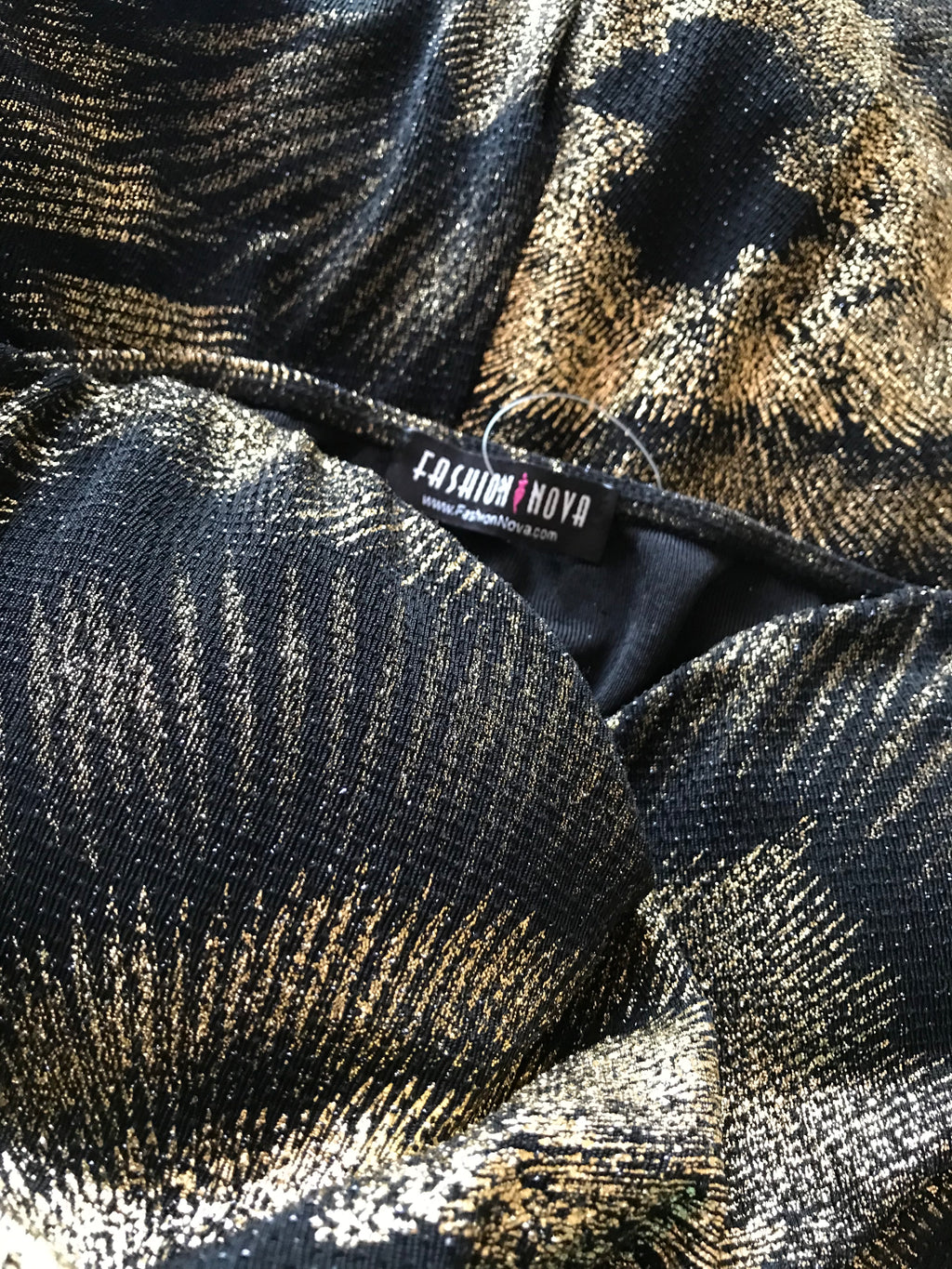 New Fashion Nova Gold Print Catsuit - L