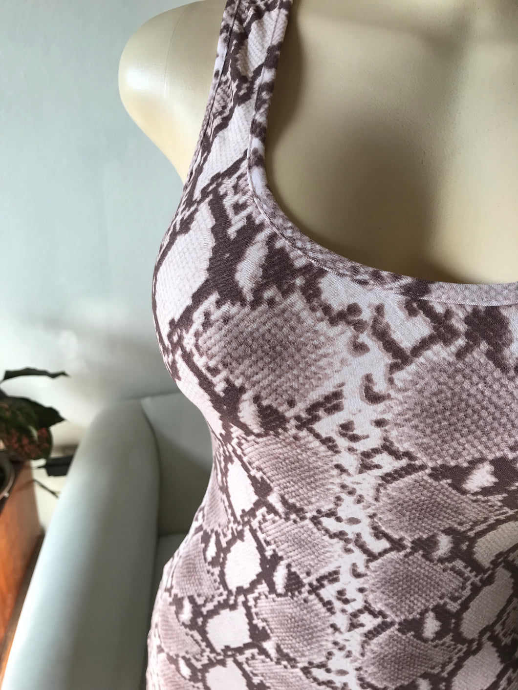 New Blush Pink Snakeskin Bodycon Dress Soft - S