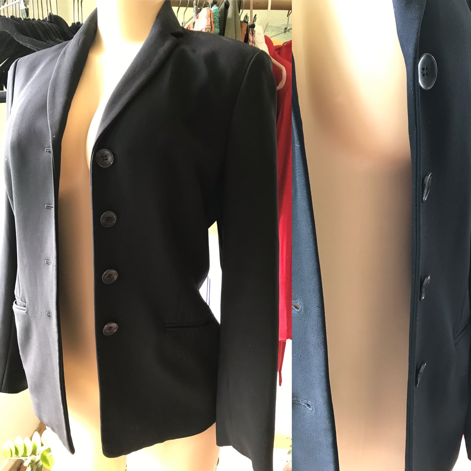 Ann Taylor Black Button Down Blazer - Long
