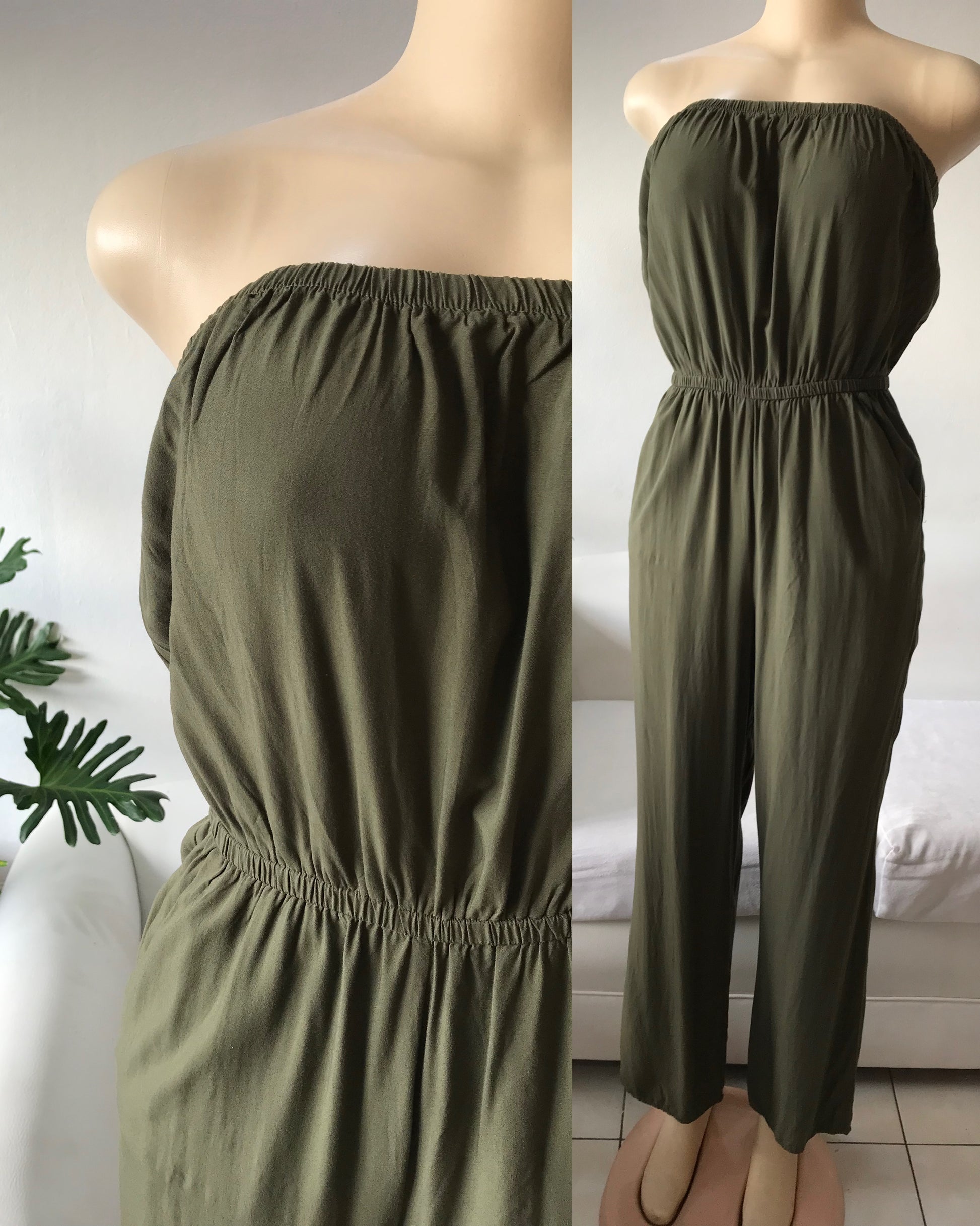 Forever 21 Army Green Jumpsuit w Pockets - M