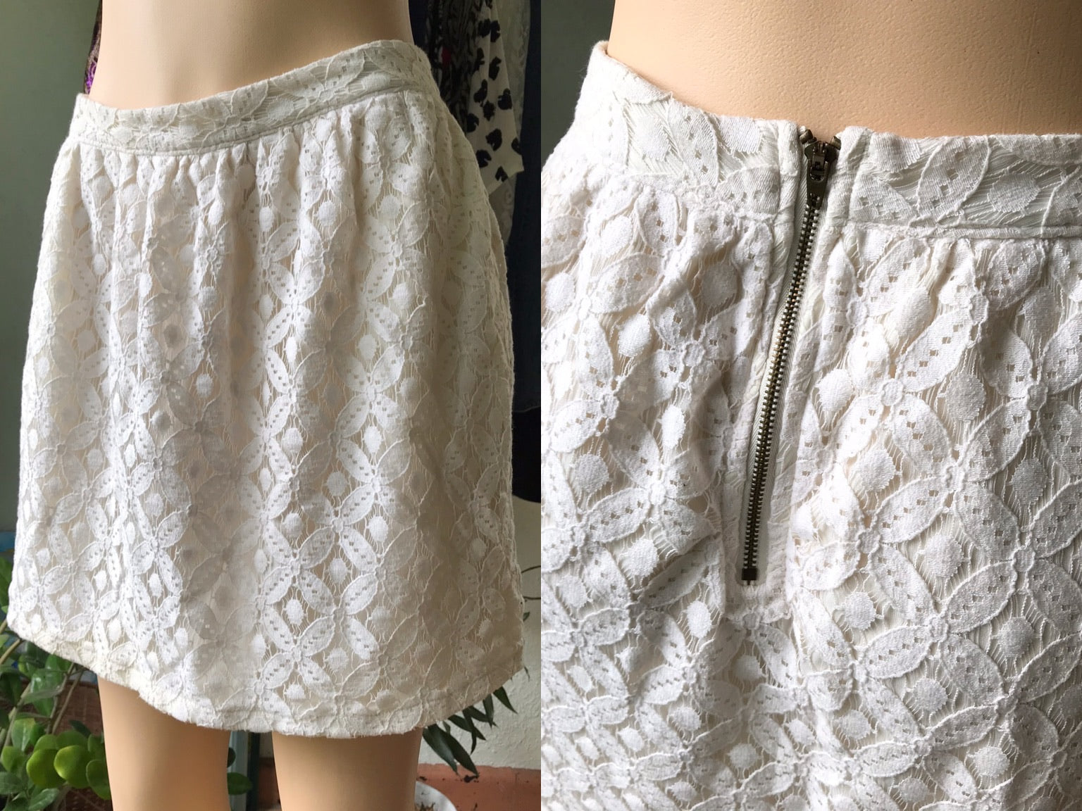Pins & Needles Cream Lace Skirt