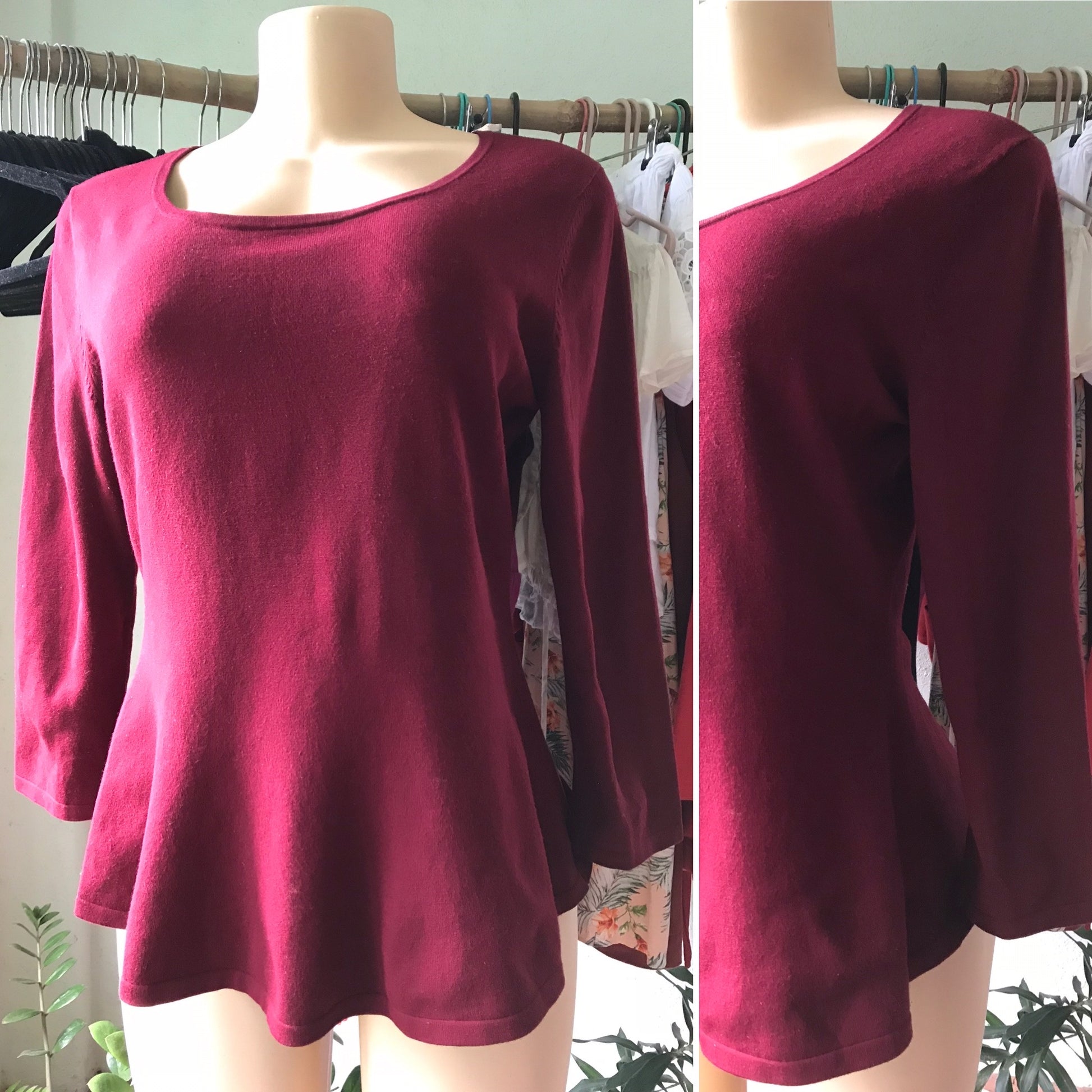 Ann Taylor Wine Knit Flare Fit