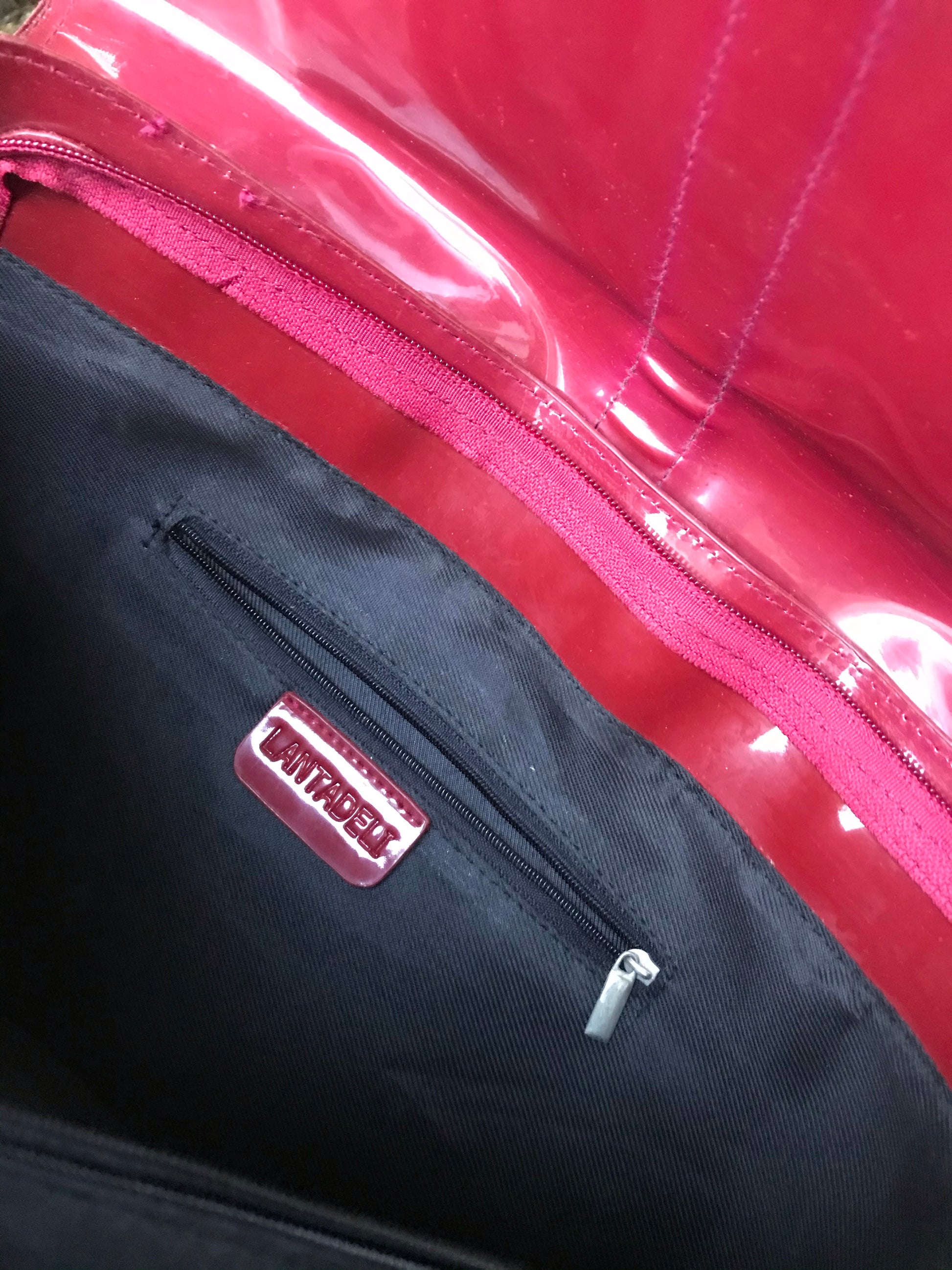 Lantadeli Paris Shiny Red Leather Doctor Bag Large
