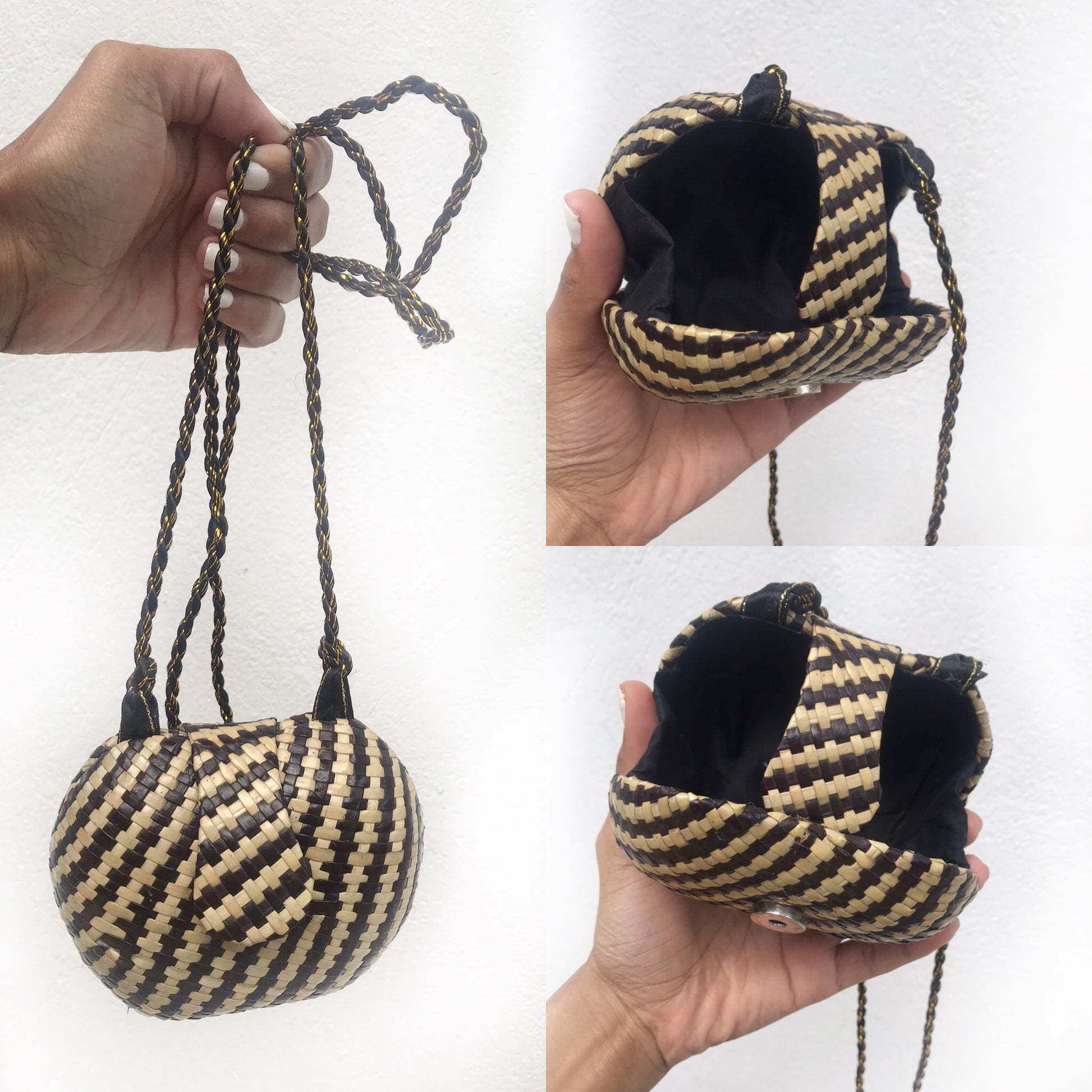 Vintage Mini Woven Crossbody Purse
