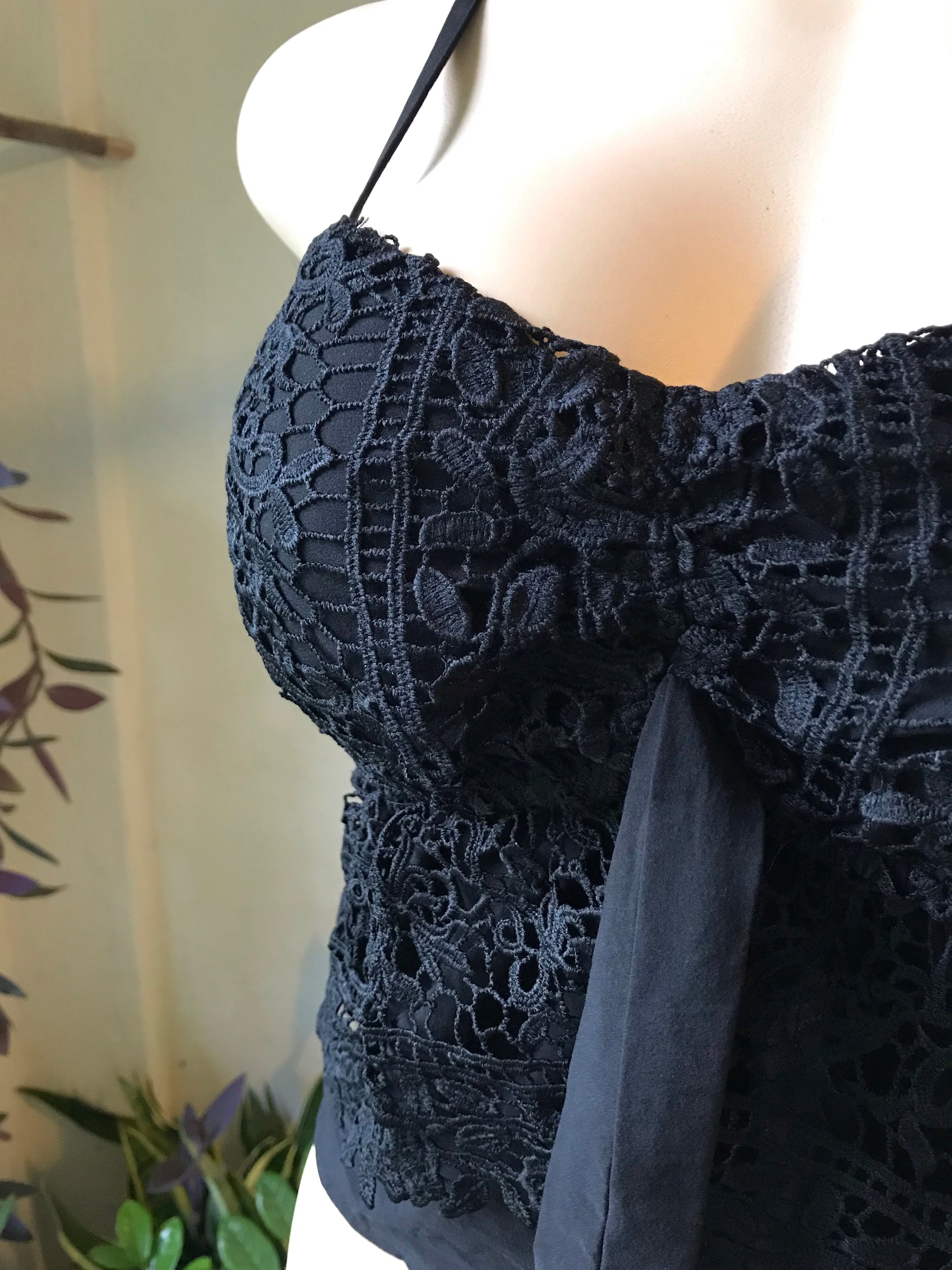 Black Lace Spaghetti Strap Top