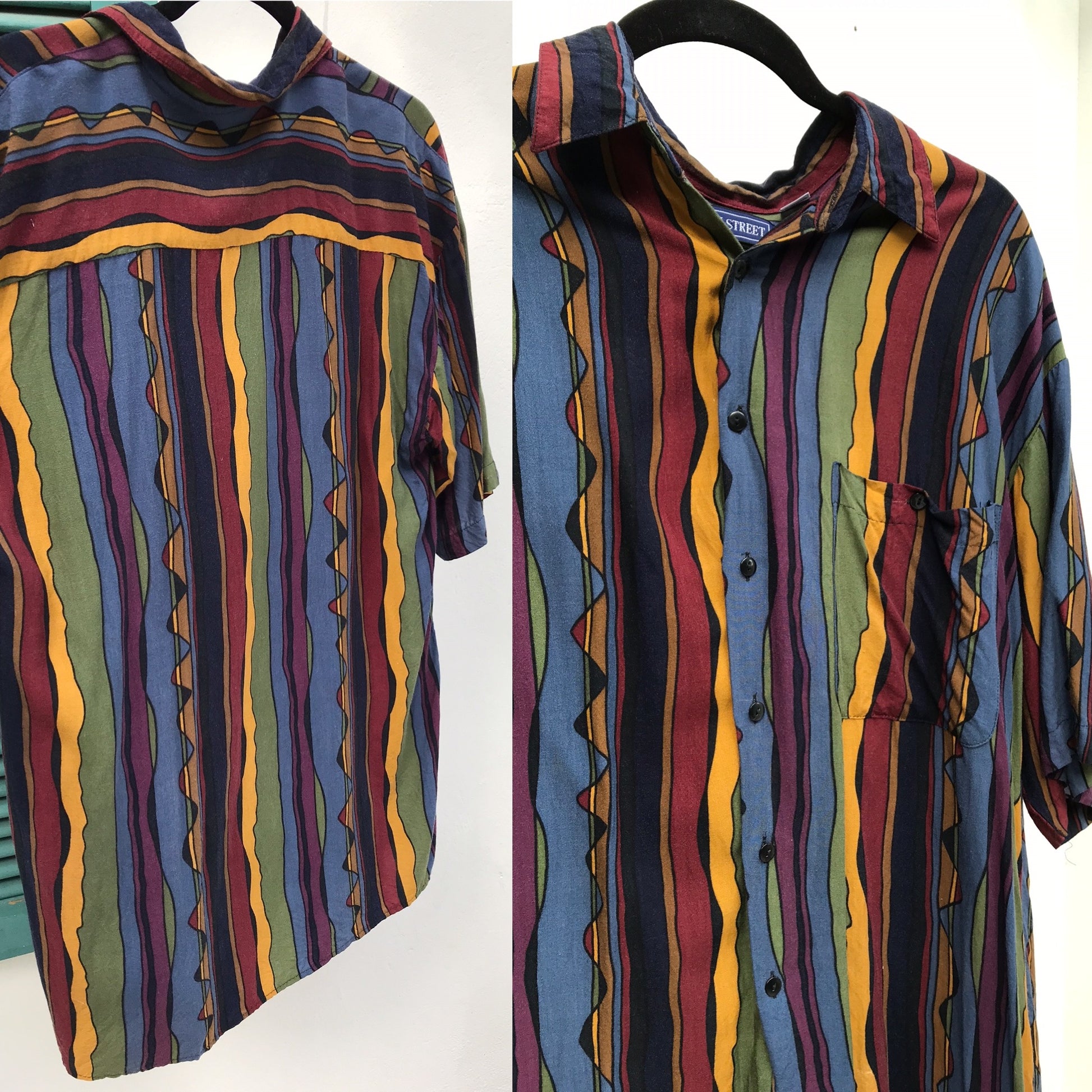 80s Vintage Print Colourful Shirt
