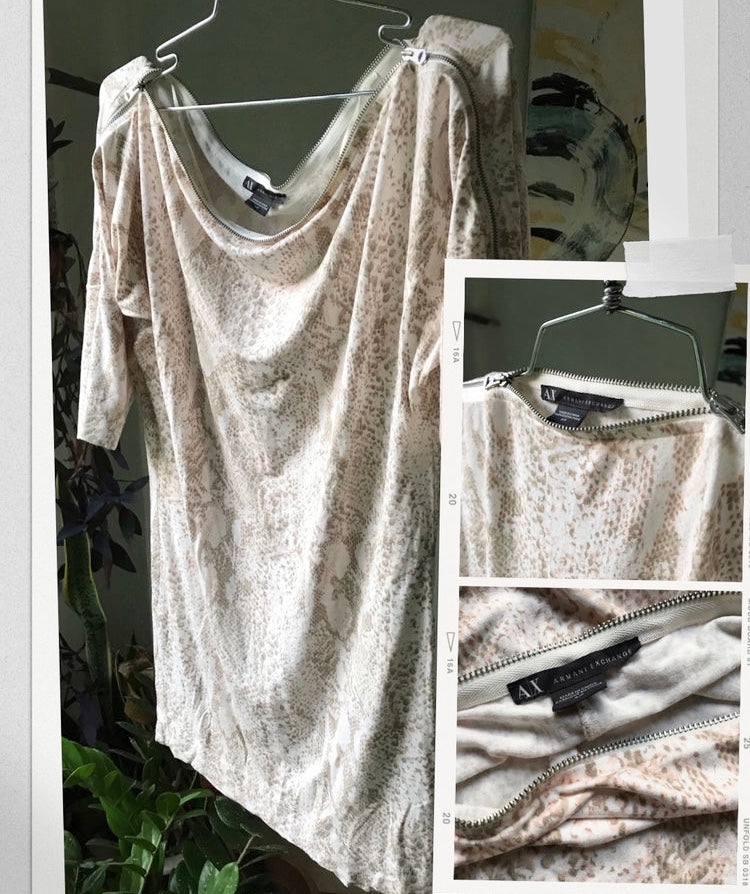 Armani Nude Snake-skin Top