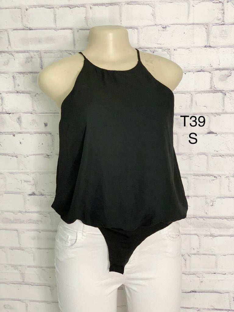 Black Body Suit Blouse - S