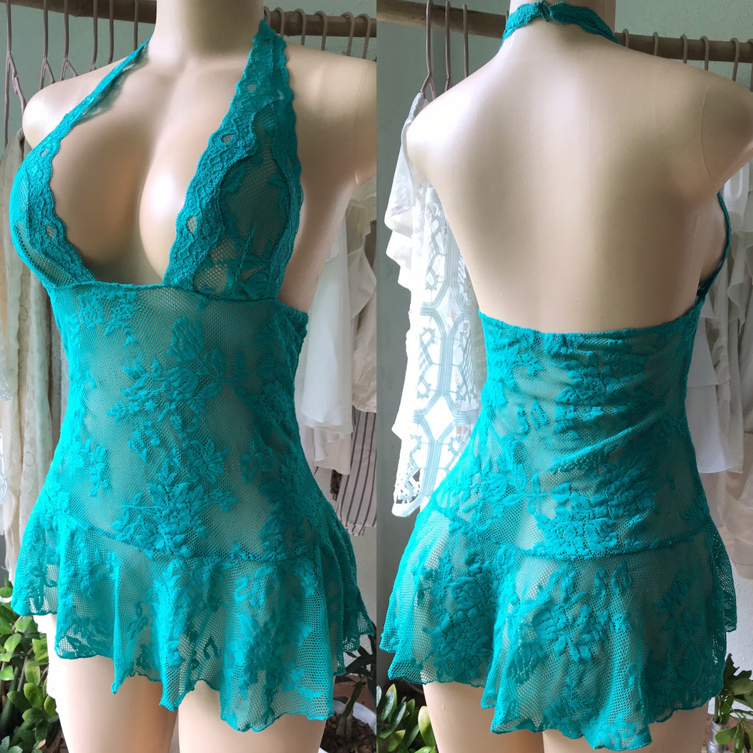 Unworn Victoria's Secret Green Lingerie Dress Lace