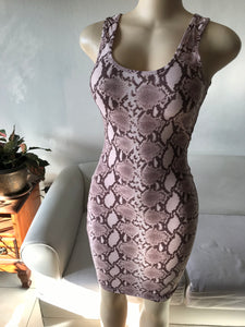 New Blush Pink Snakeskin Bodycon Dress Soft - S