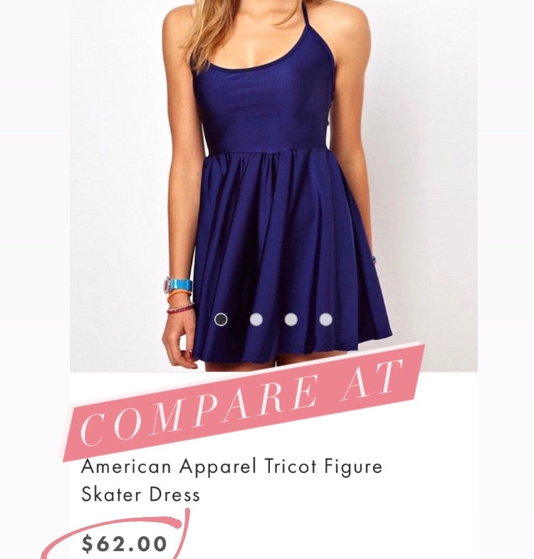 New American Apparel Navy Spandex Skater Dress