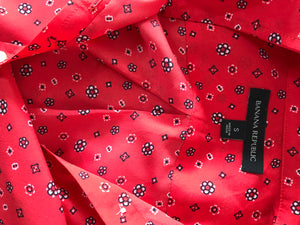 Banana Republic Red Print Button Blouse - S/M