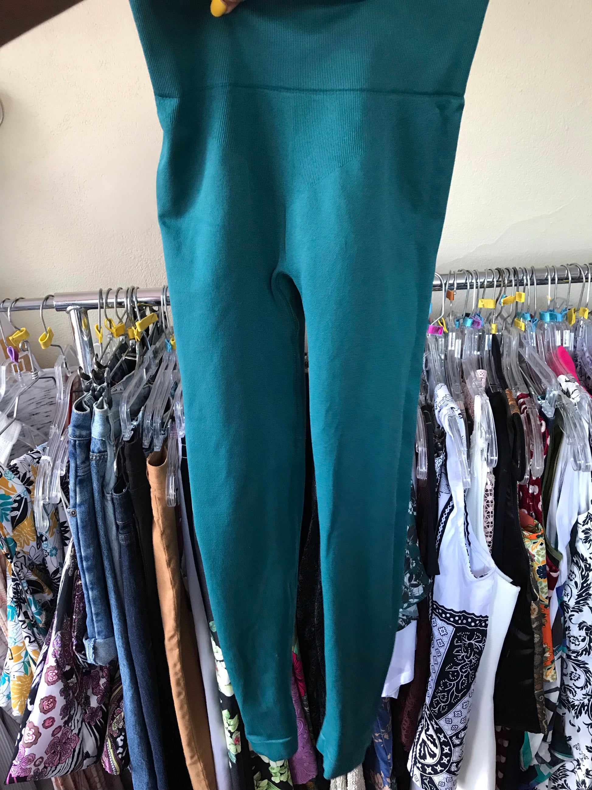 Teal Exercise Leggings - S