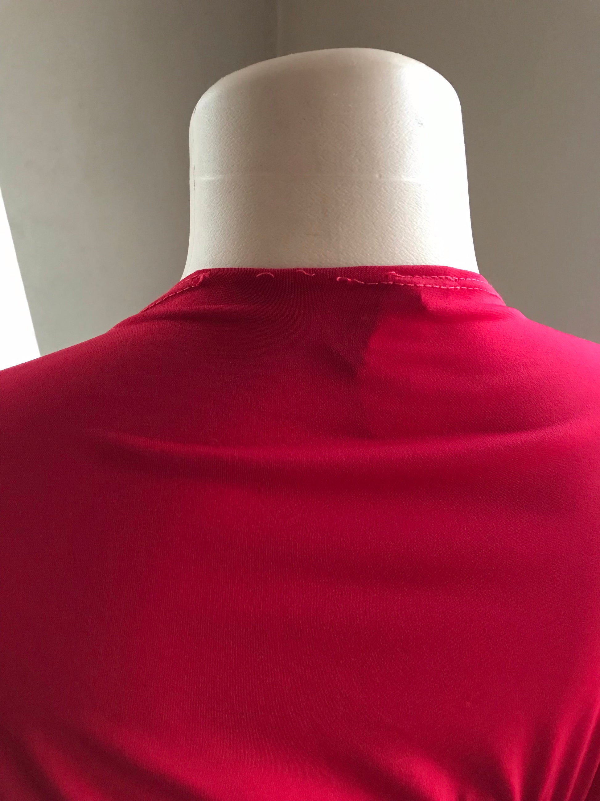 Red Plunge Neck Backless Jumpsuit Tied Cuffs