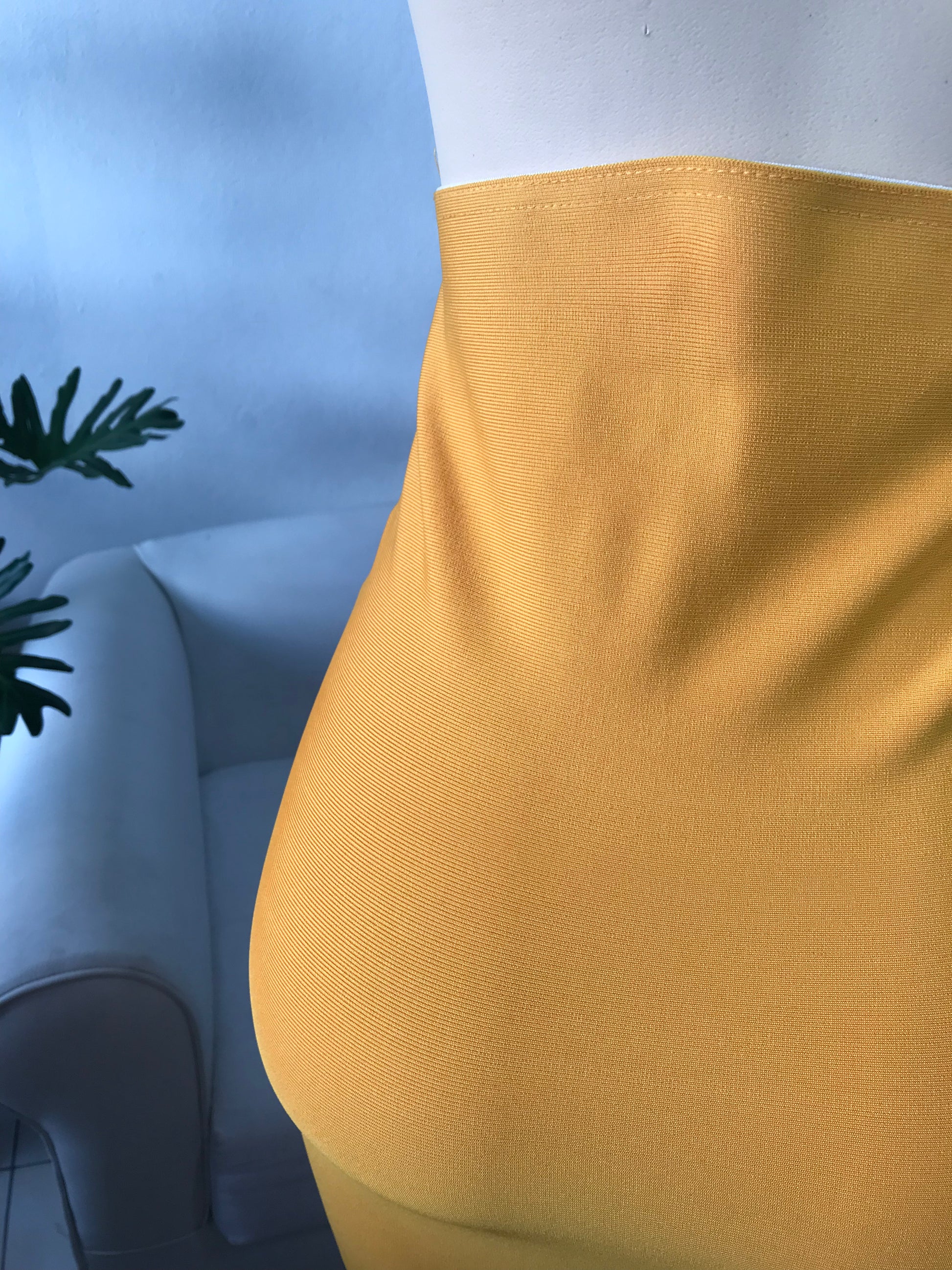 Mustard Pencil Skirt (Shapewear) Work/Play - M