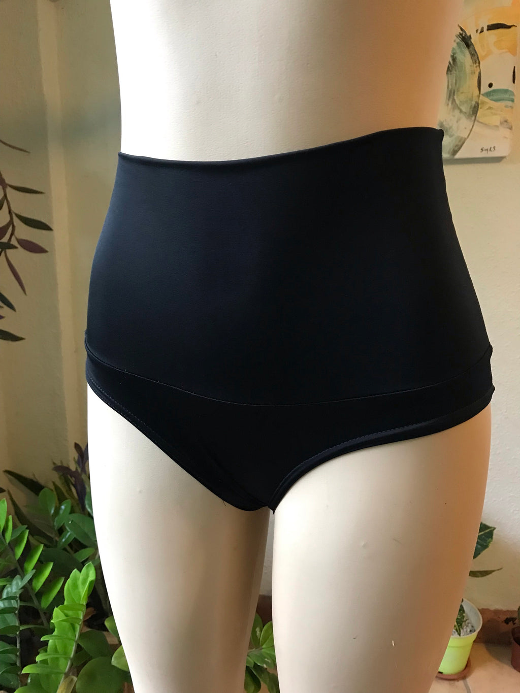 Black High Waist Swim Bottom
