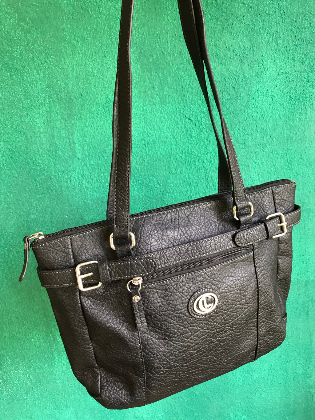 Medium Size Black Shoulder Bag Staple