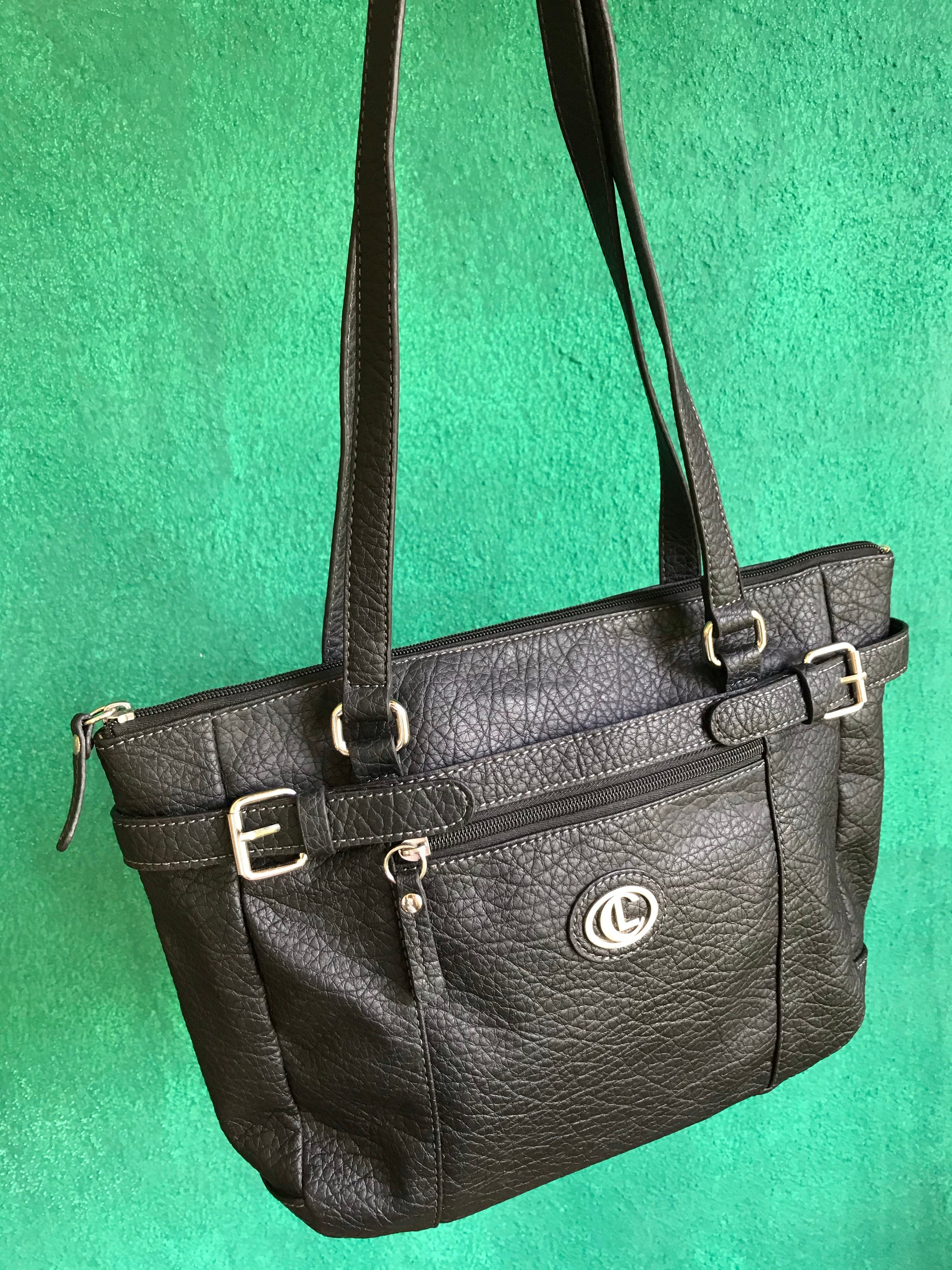 Medium Size Black Shoulder Bag Staple