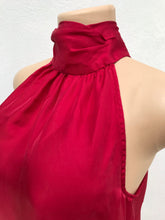 Load image into Gallery viewer, Vintage 100% Silk Red Halter Blouse
