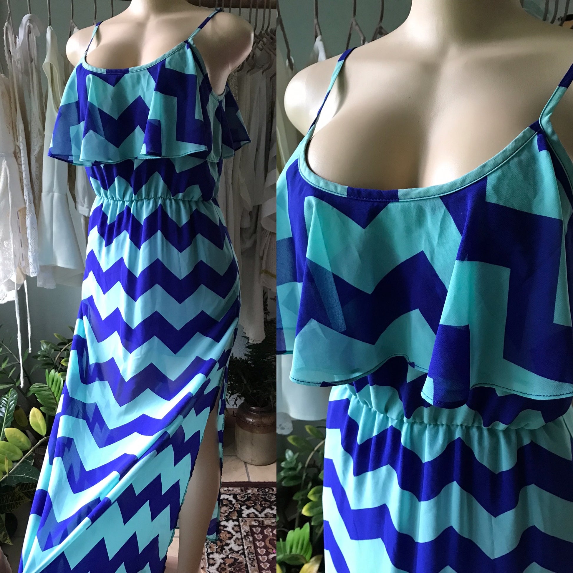 Blues Stripe Maxi Dress : M