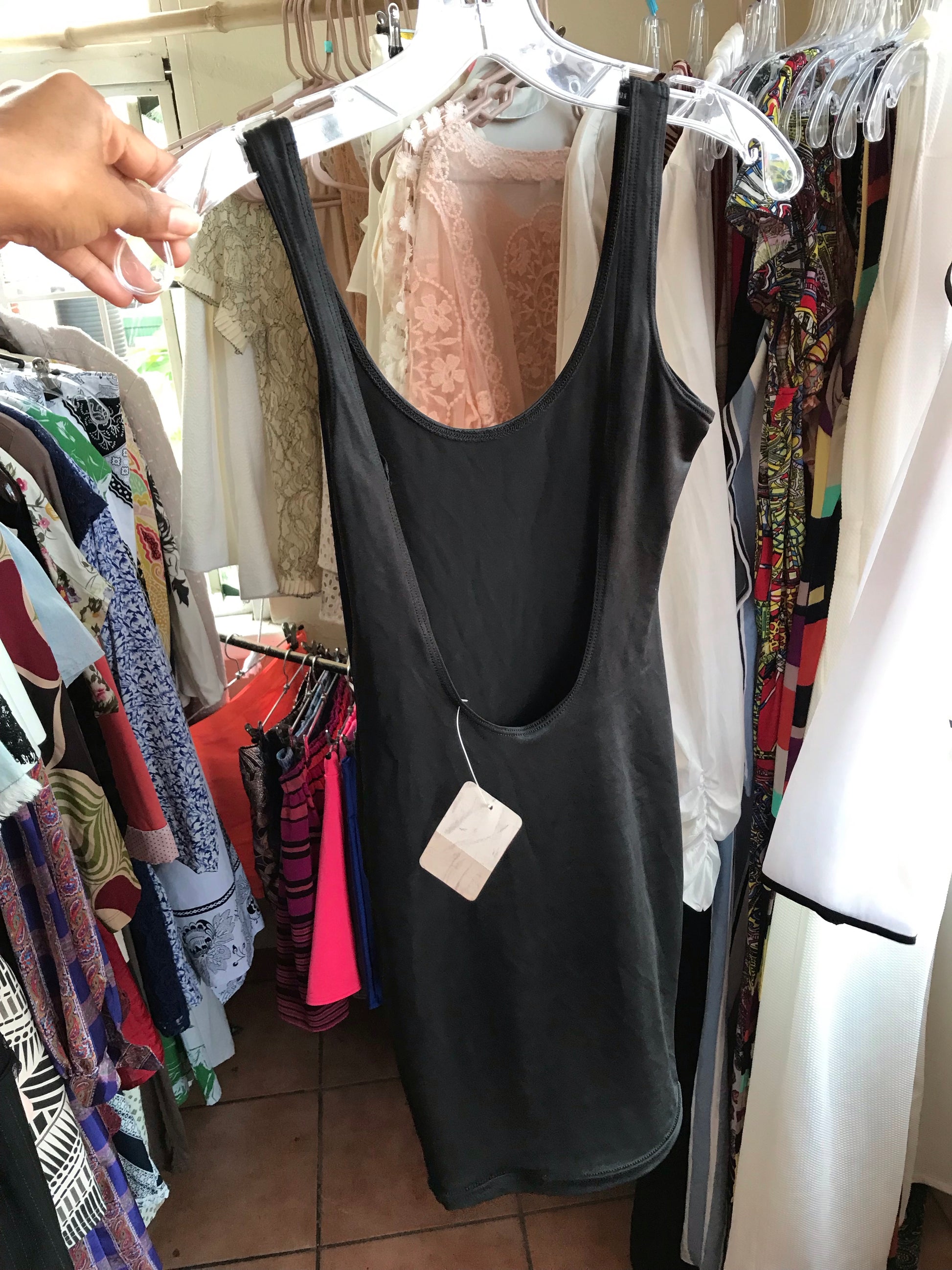 American Apparel Black Backless Bodycon Dress