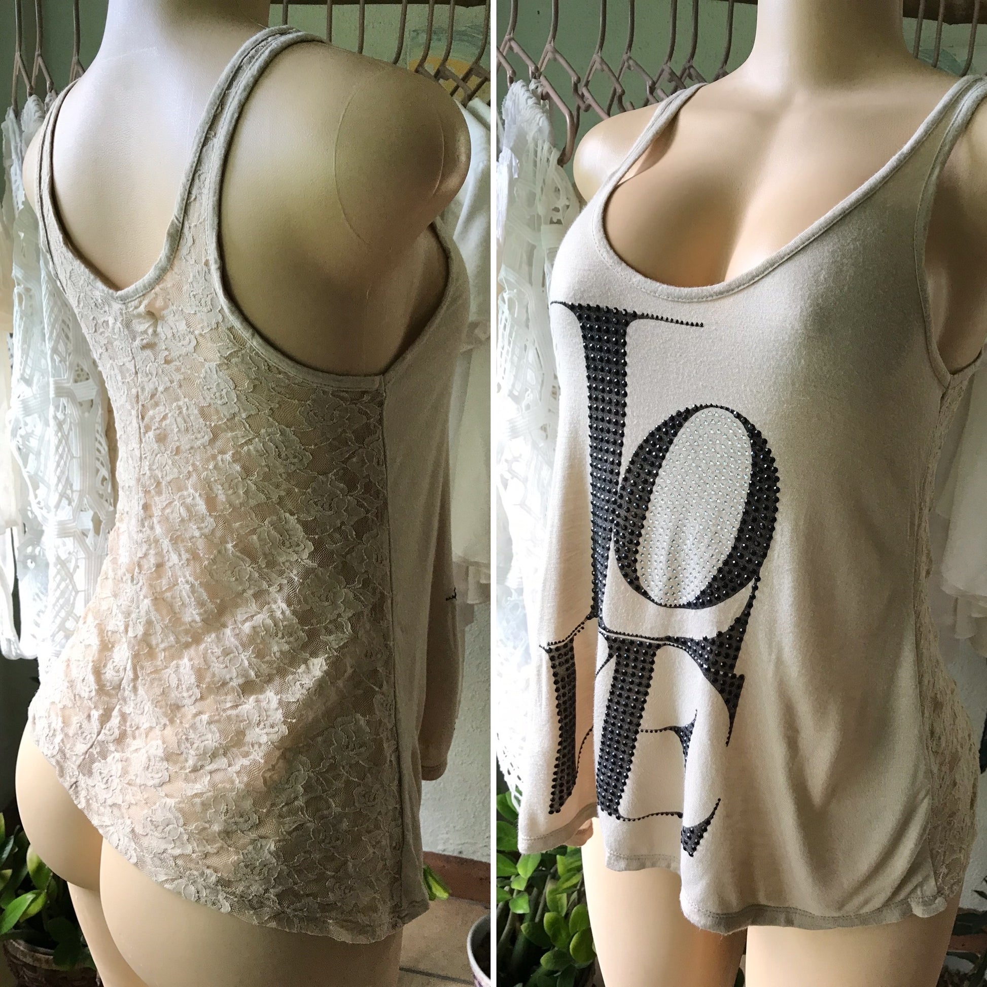 Slinky LOVE Tank Cream Lace