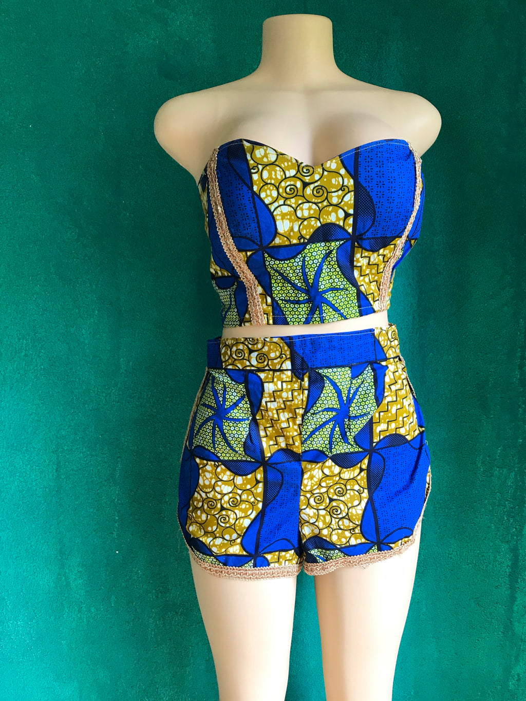African Ankara Split Shorts Set