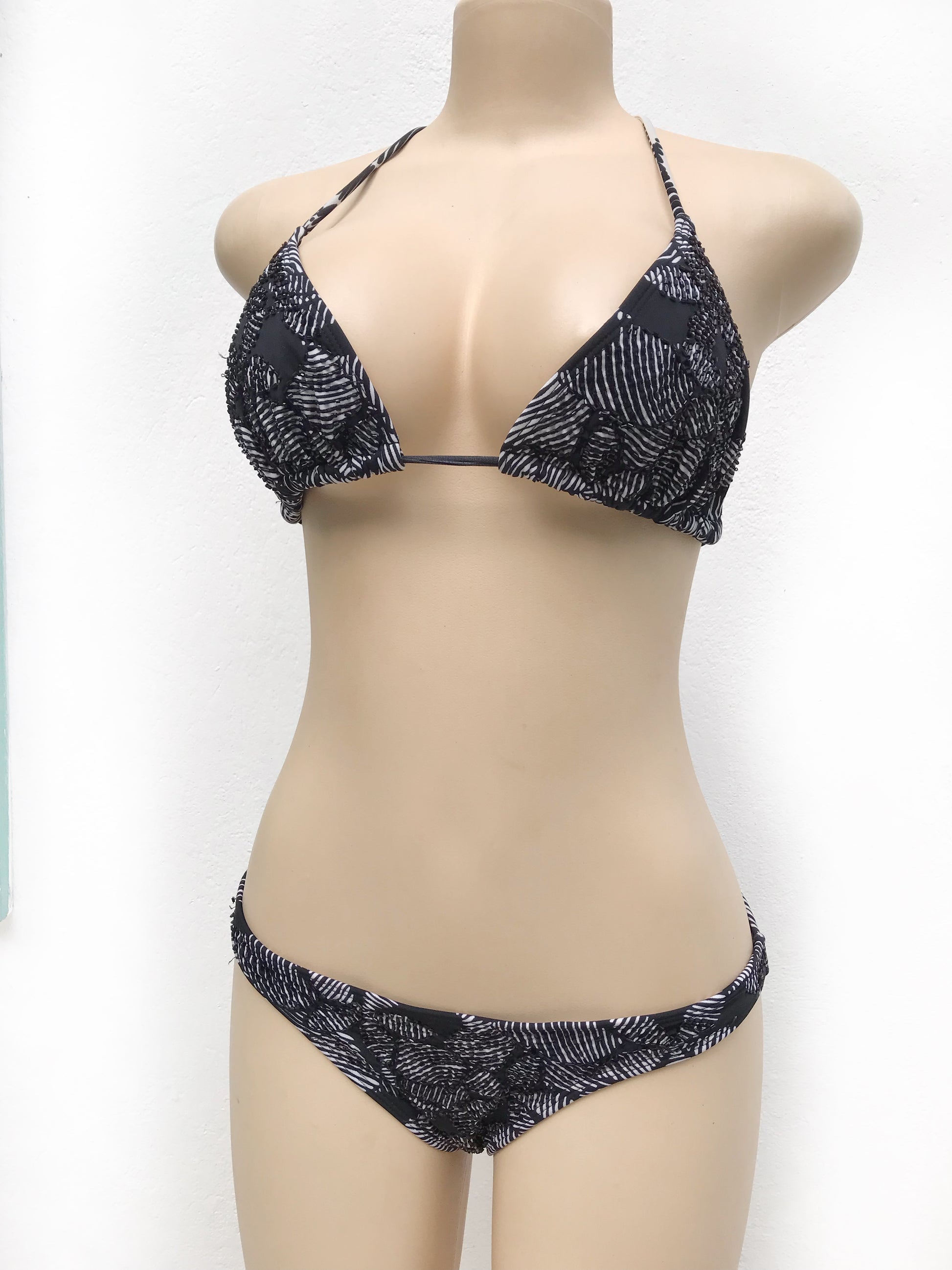 B&W Sequin Bikini Set