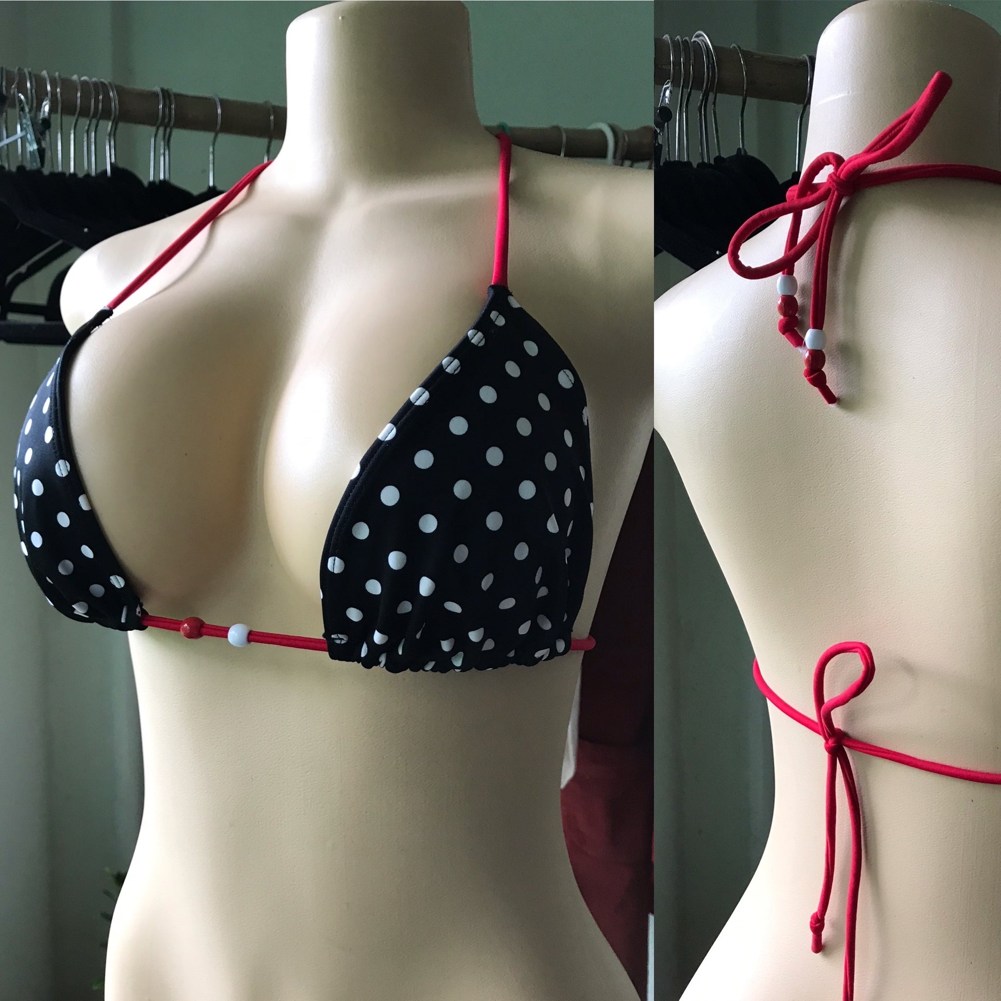 B&W Polka Bikini Top