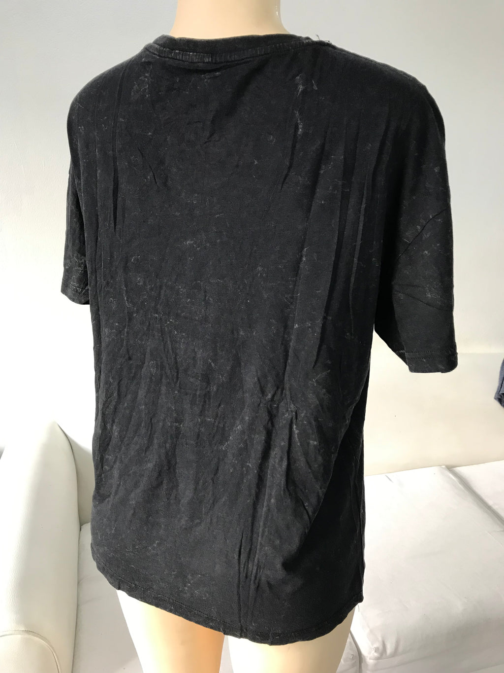New Stone Wash Soul Crystal Graphic Soft Tee Black - L