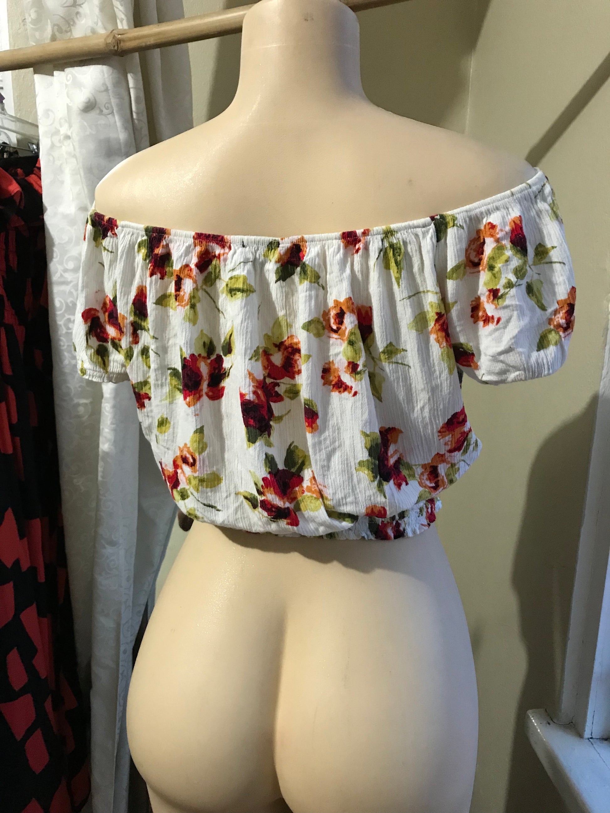 White Rose Crop Top - M