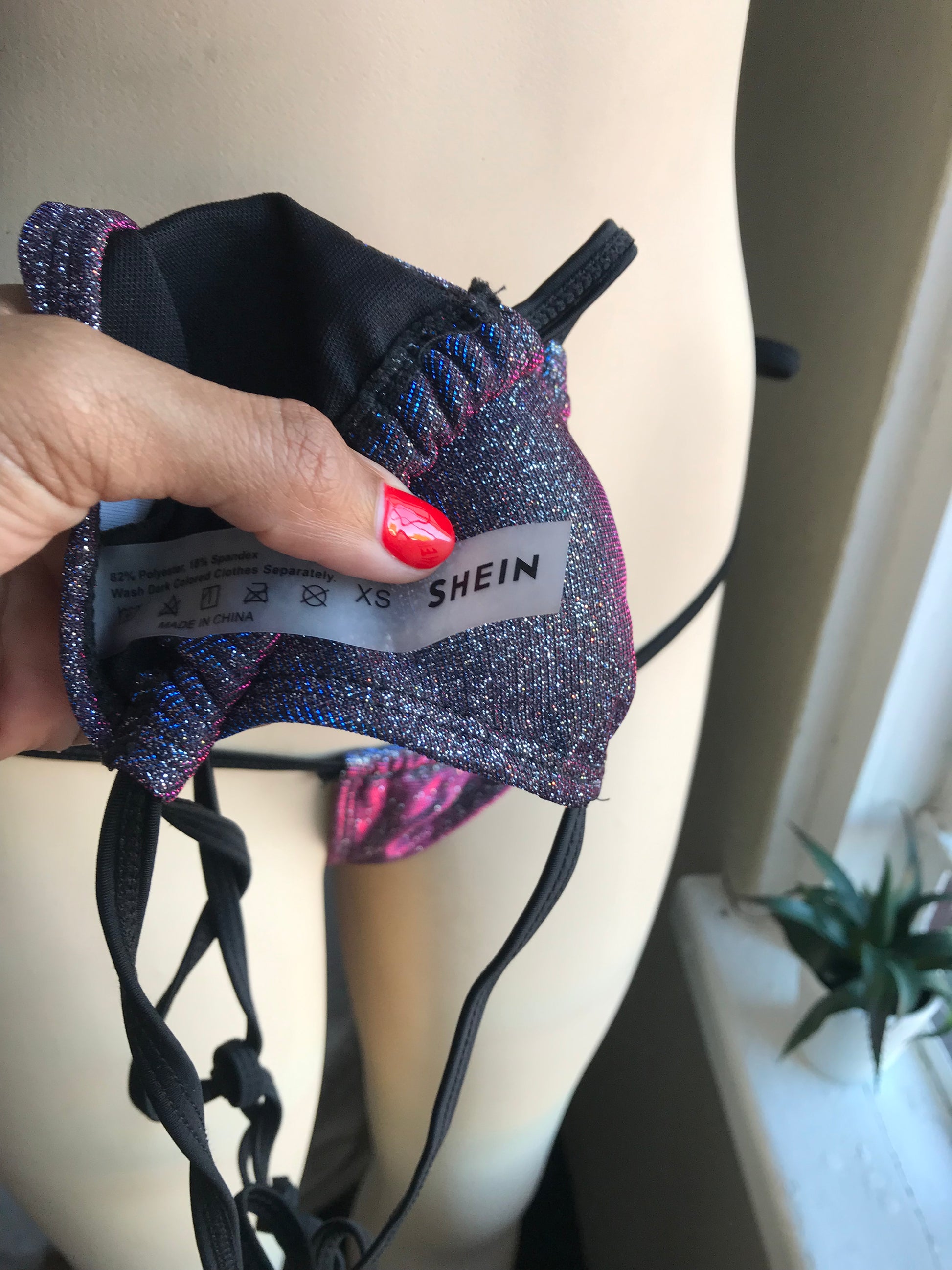 Unworn Shein Purple Glitter Sexy Mini Swimsuit - XS/