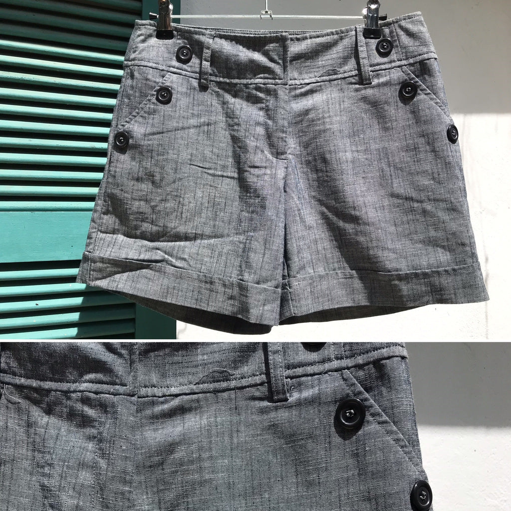 Grey Cuffed Smart Shorts