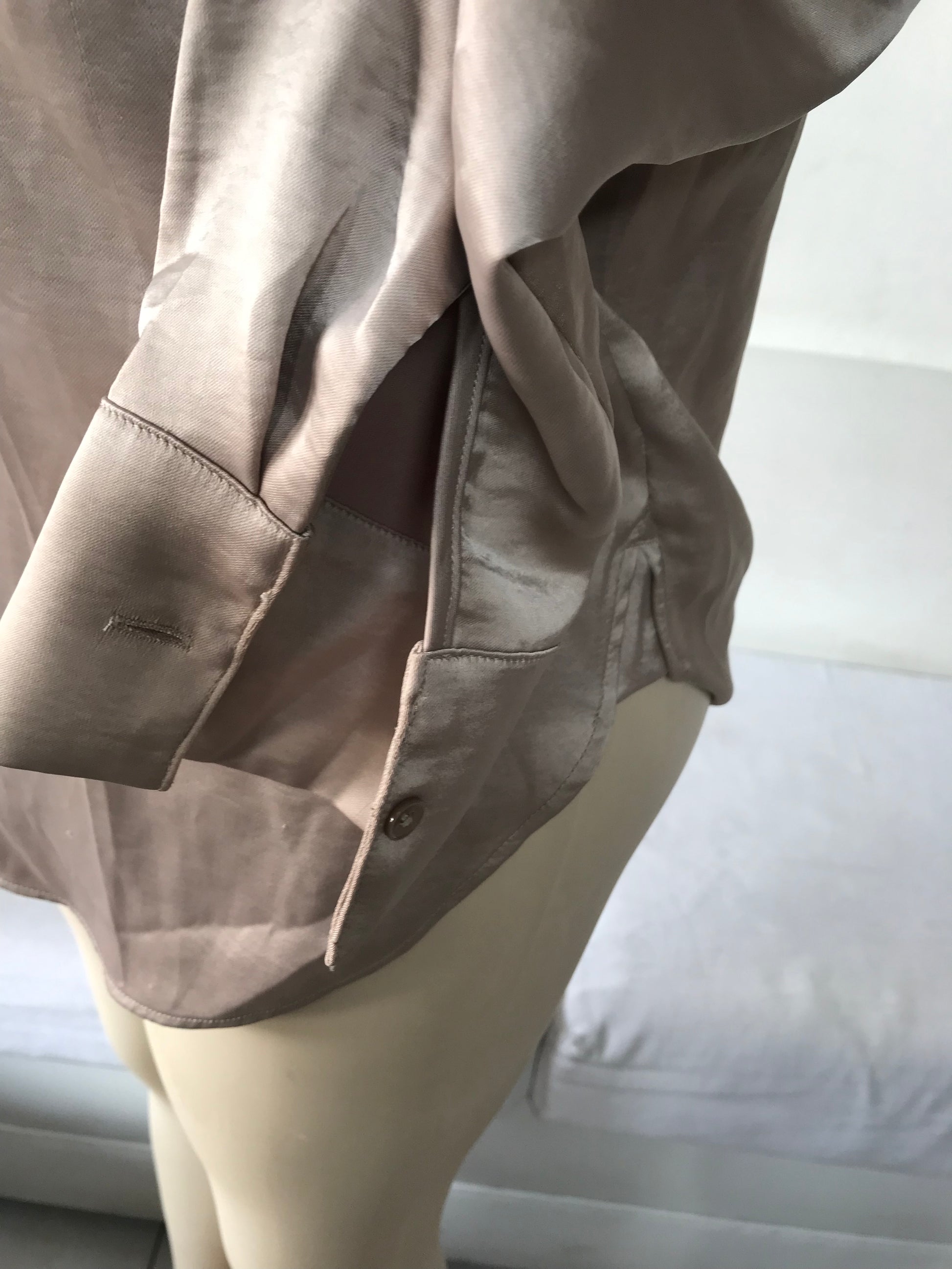 Banana Republic Champagne Silky Button Blouse.