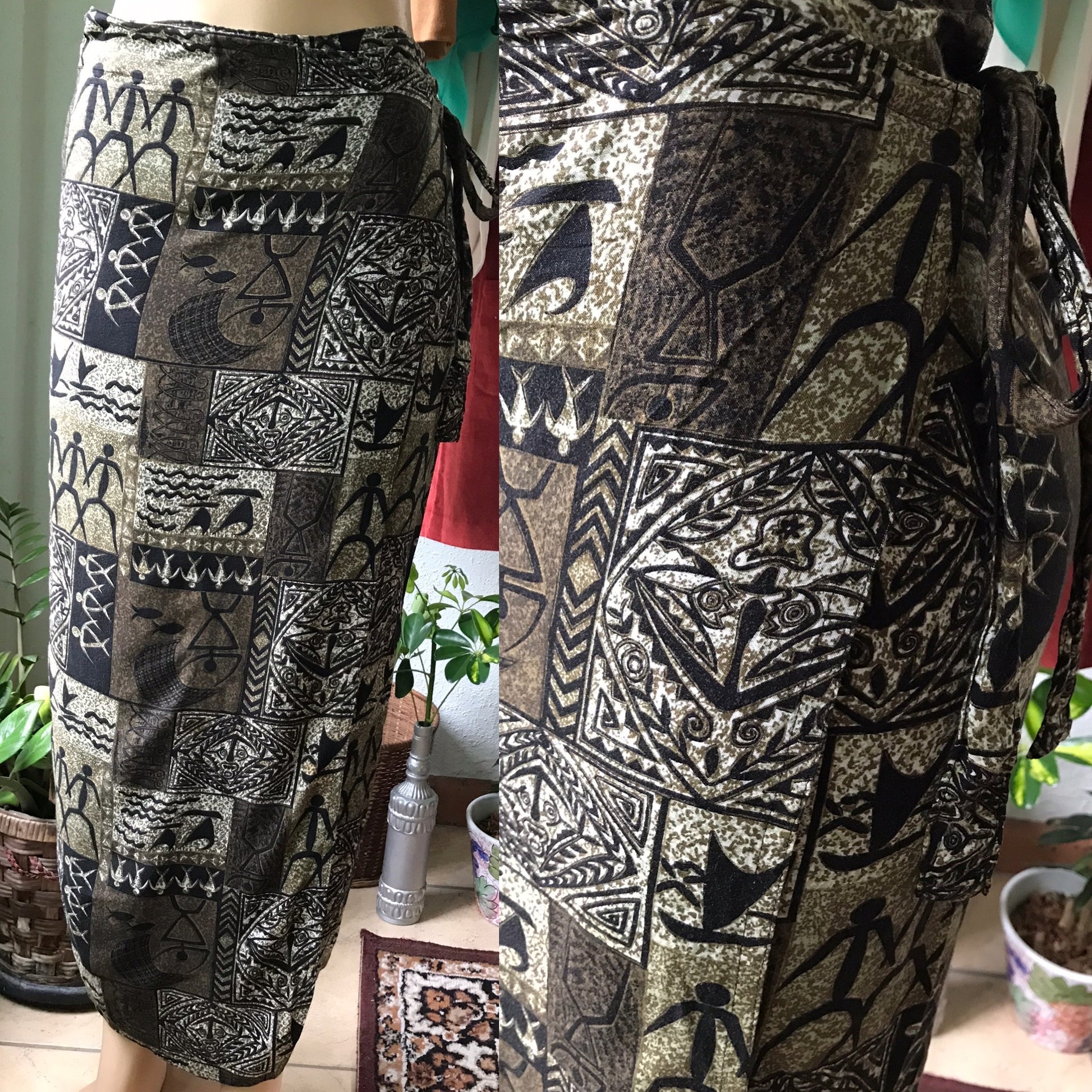 That 80s Tribal Wrap Skirt