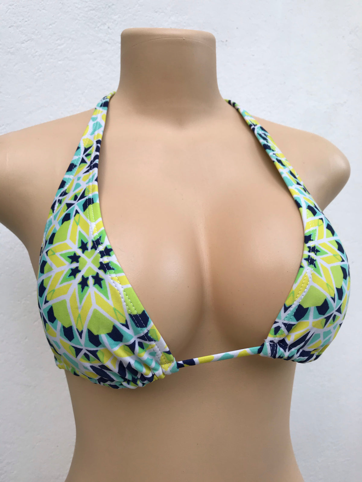 Lemon Lime Geo Bikini Top