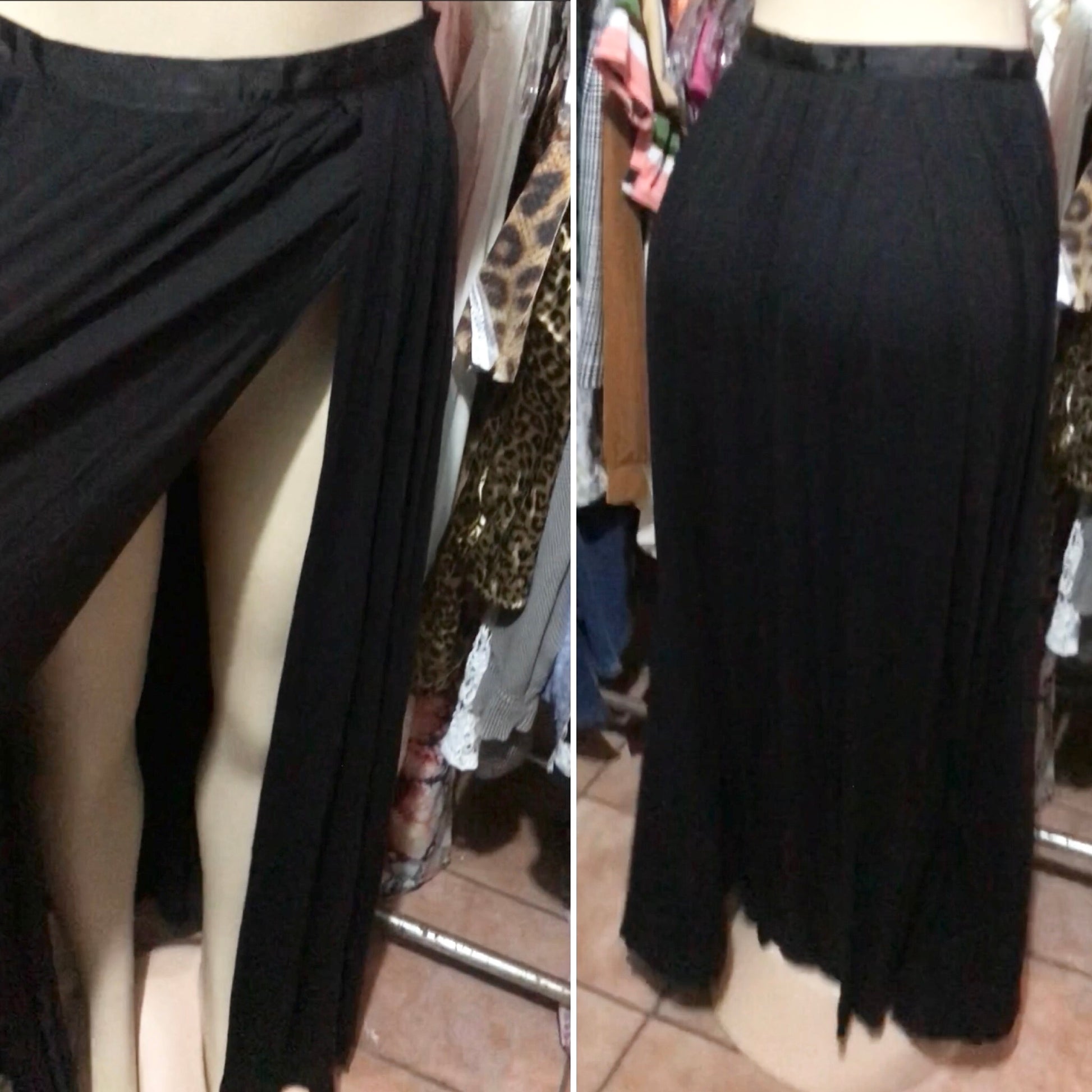 Sexy High Double Split Maxi Skirt Soft