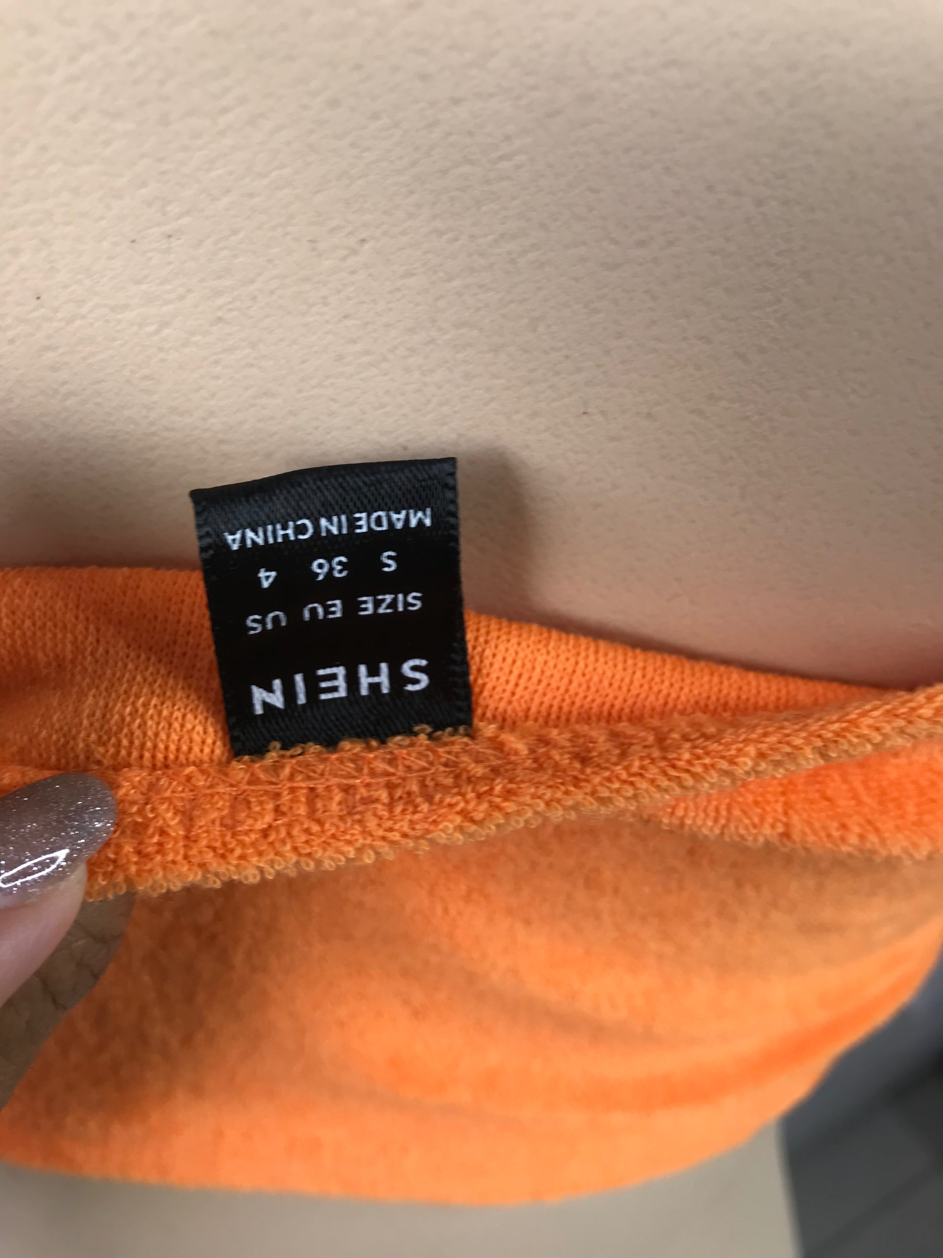 Shein Sexy Fuzzy Halter Top Neon Orange - S