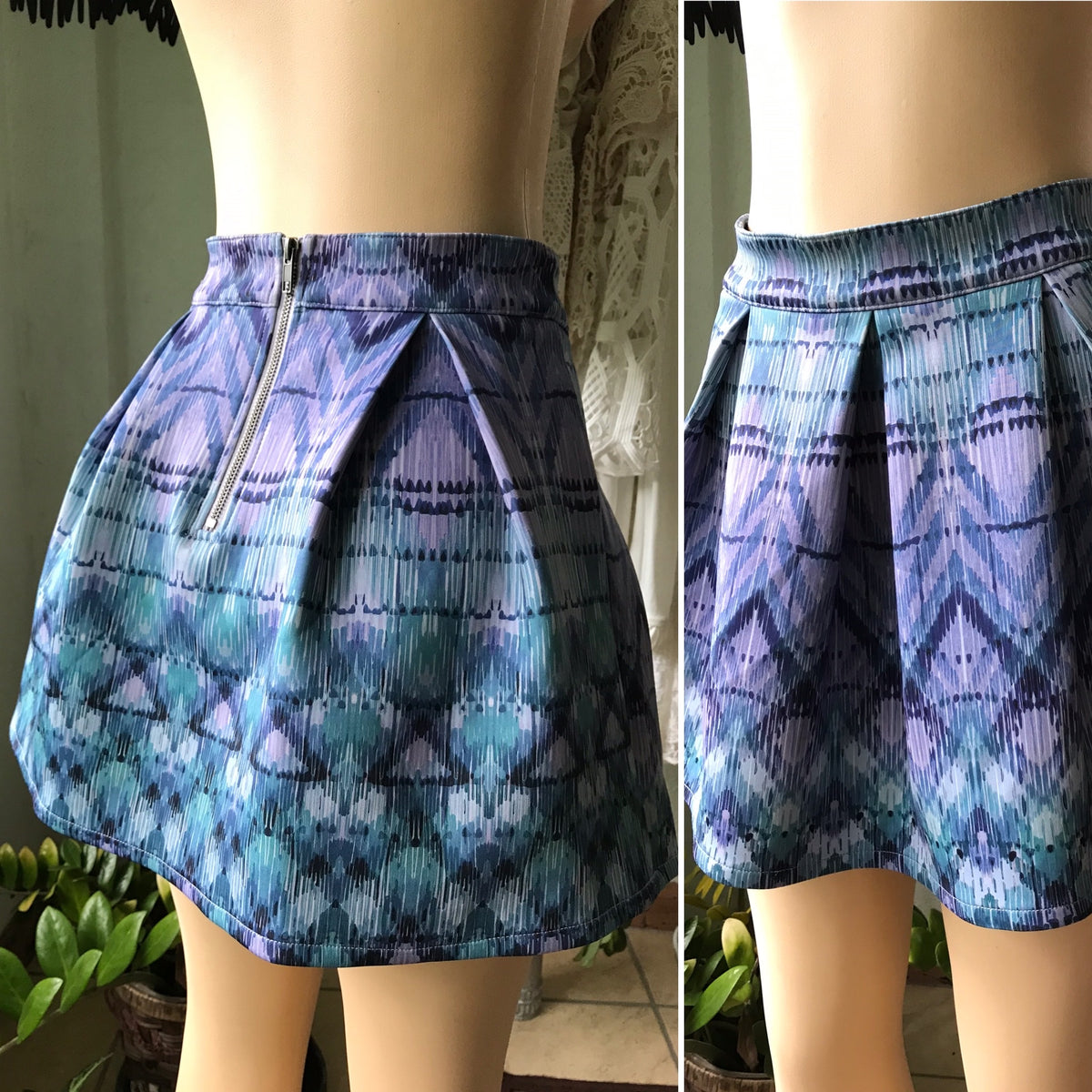 New Aeropostale Purple Printed Skater Skirt