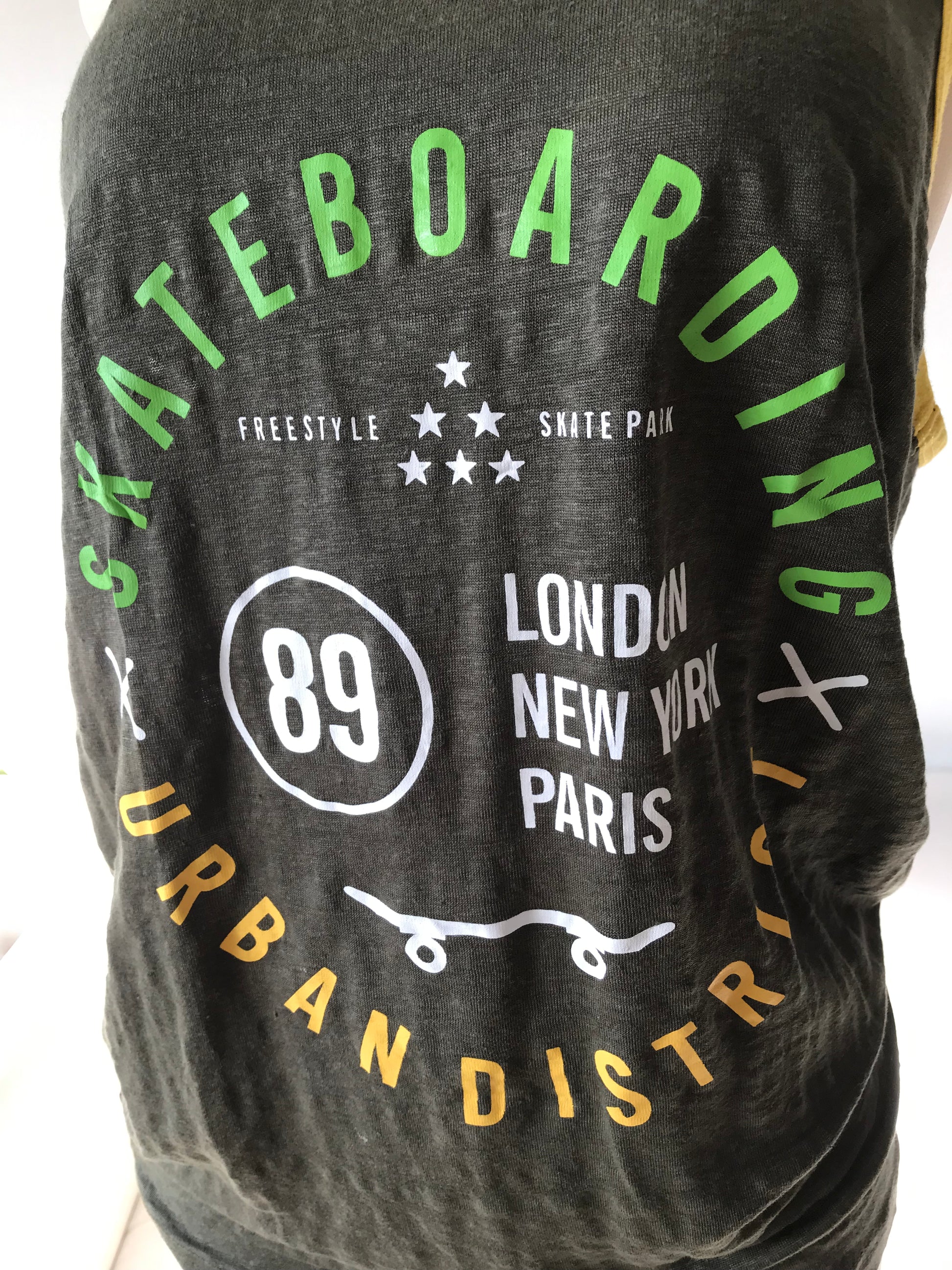 New Forever 21 Earth Green Skateboarding Sleeveless Tank Tee Unisex - L & XL