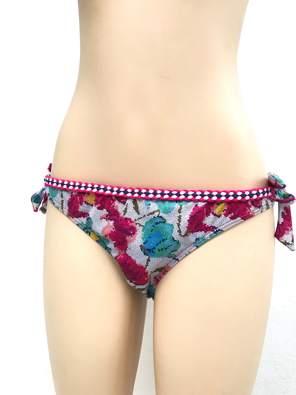 New Tag Print Bikini Bottom Braid