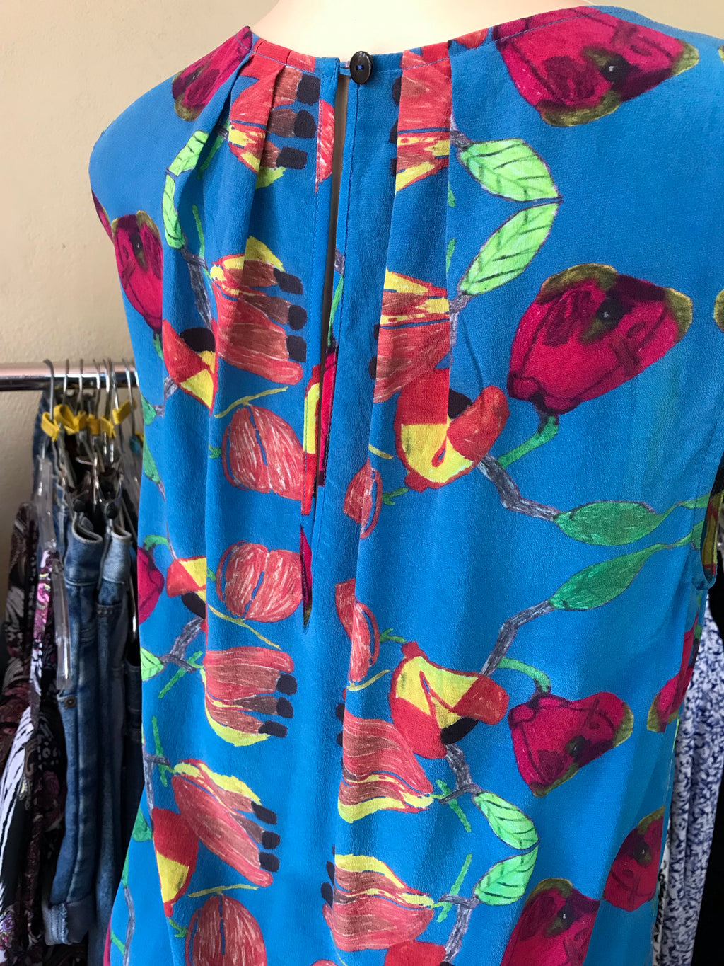 Blue Ackee Print Tunic Dress